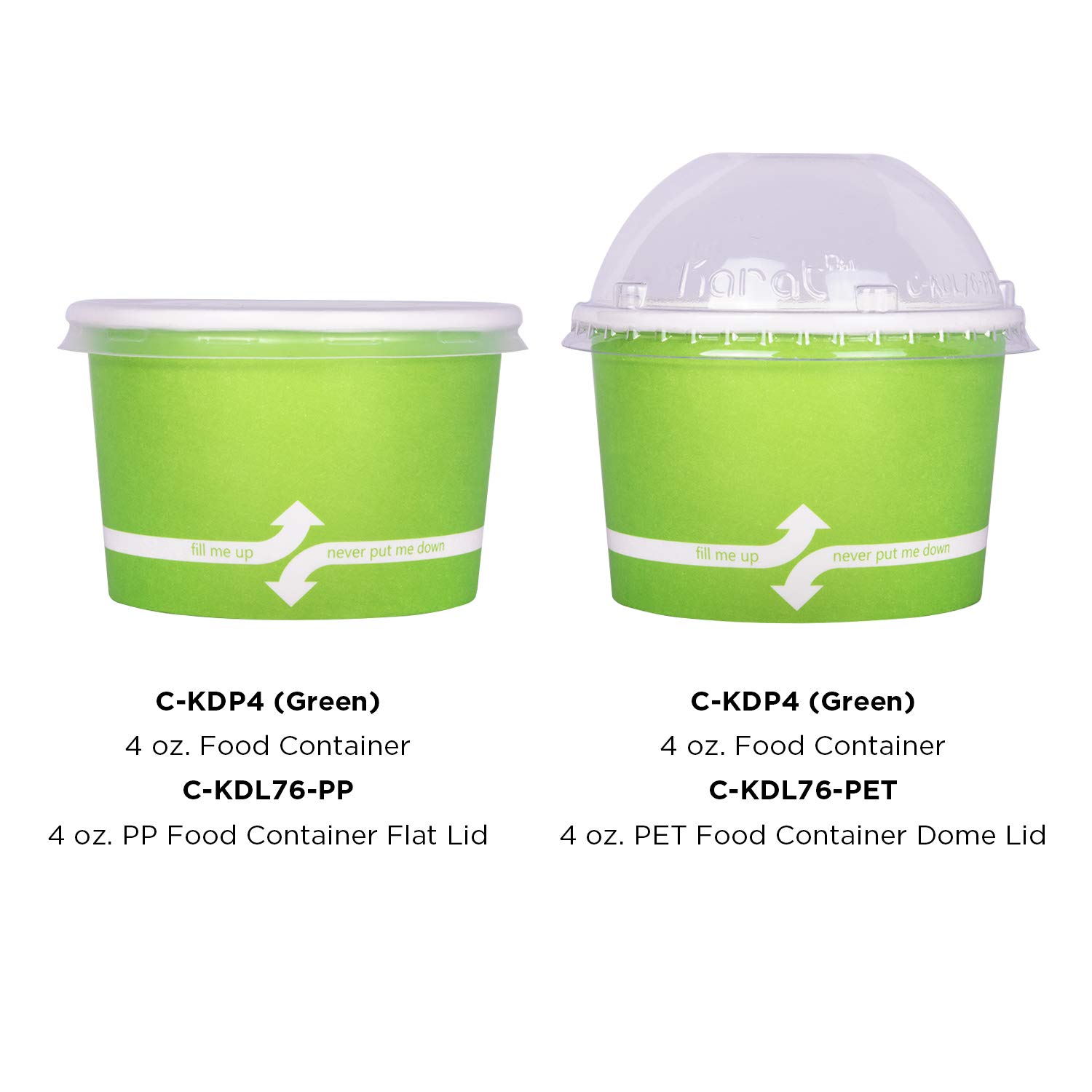 4oz Green Paper Food Containers for Hot/Cold Meals & Ice Cream