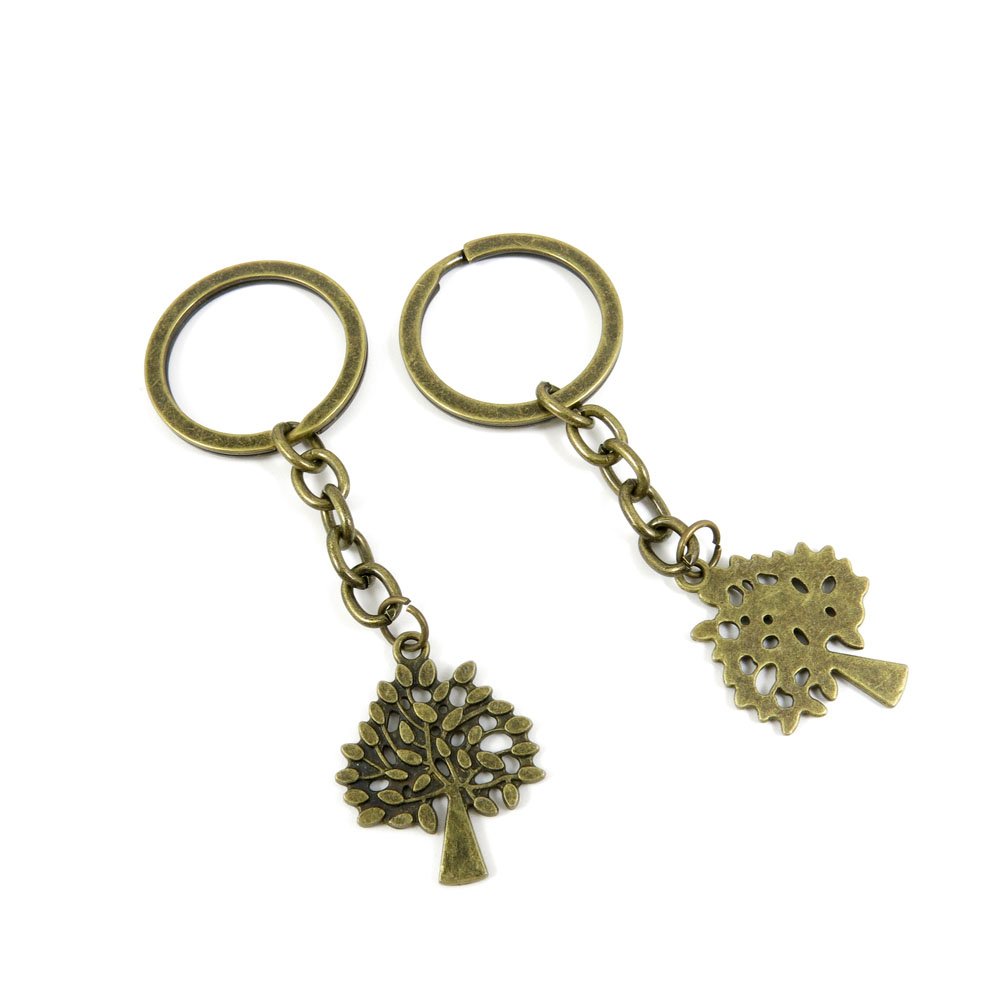 Antique Bronze Keychain - Vintage Oak Tree Key Ring for Jewelry Making, DIY Charms, and Key Tags (KC0134) - Perfect for Gifts, Handmade Crafts, and Personalized Accessories