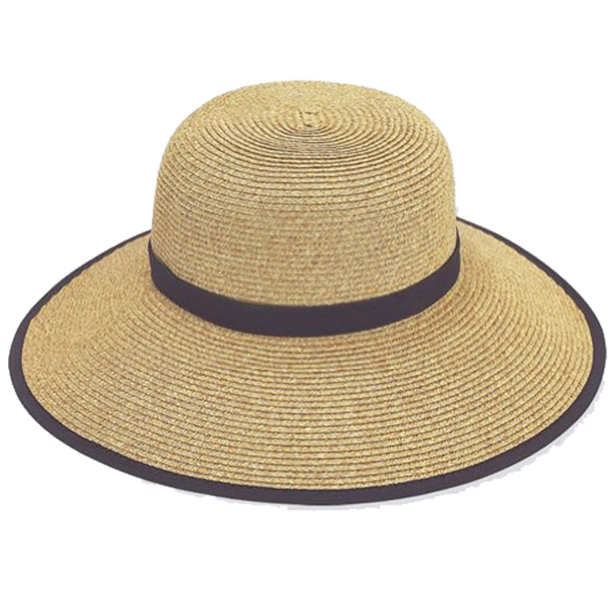 Sun 'N' Sand French Laundry Straw Sun Hat for Women - Foldable Wide Brim Beach Hat with 4