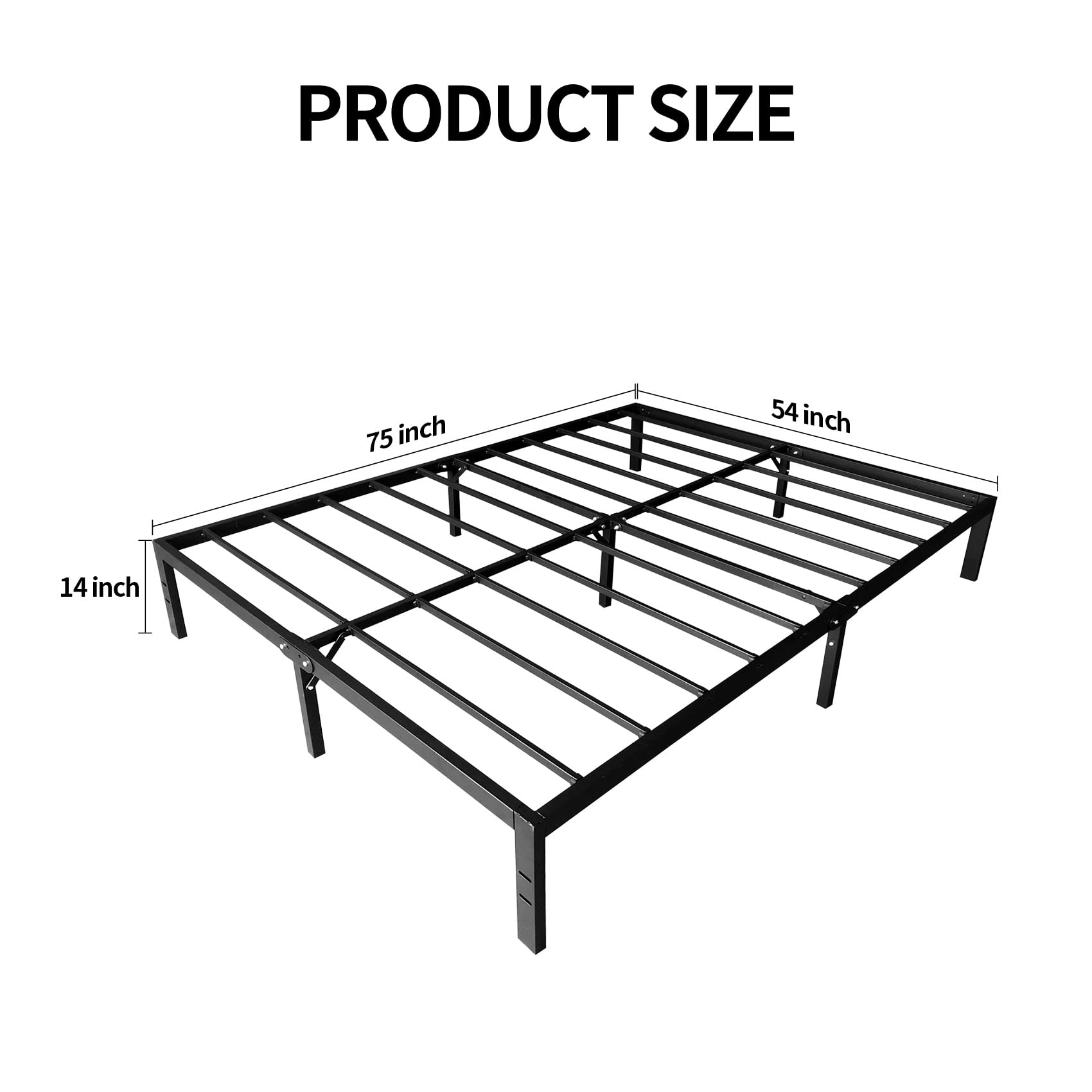 UNICOO Heavy Duty Metal Platform Bed Frame - Full Size, Steel Slat Support, Anti-Slip, Noise Free, Easy Assembly, No Box Spring Needed - Perfect for Modern Bedrooms, Guest Rooms & Dormitories