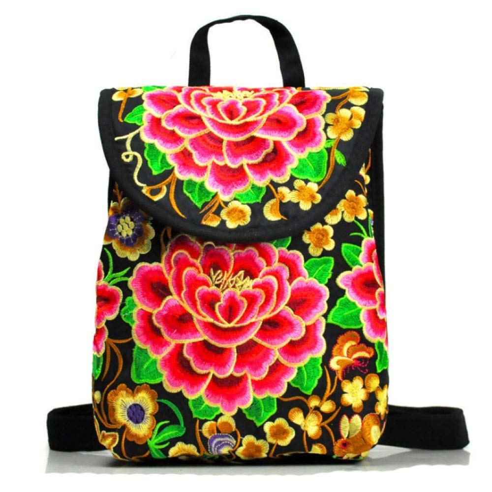 Ethnic Style Embroidered Backpacks - Handmade Shoulder Bags (30×23×13cm) for Women, Travel & Festival Fashion Accessories