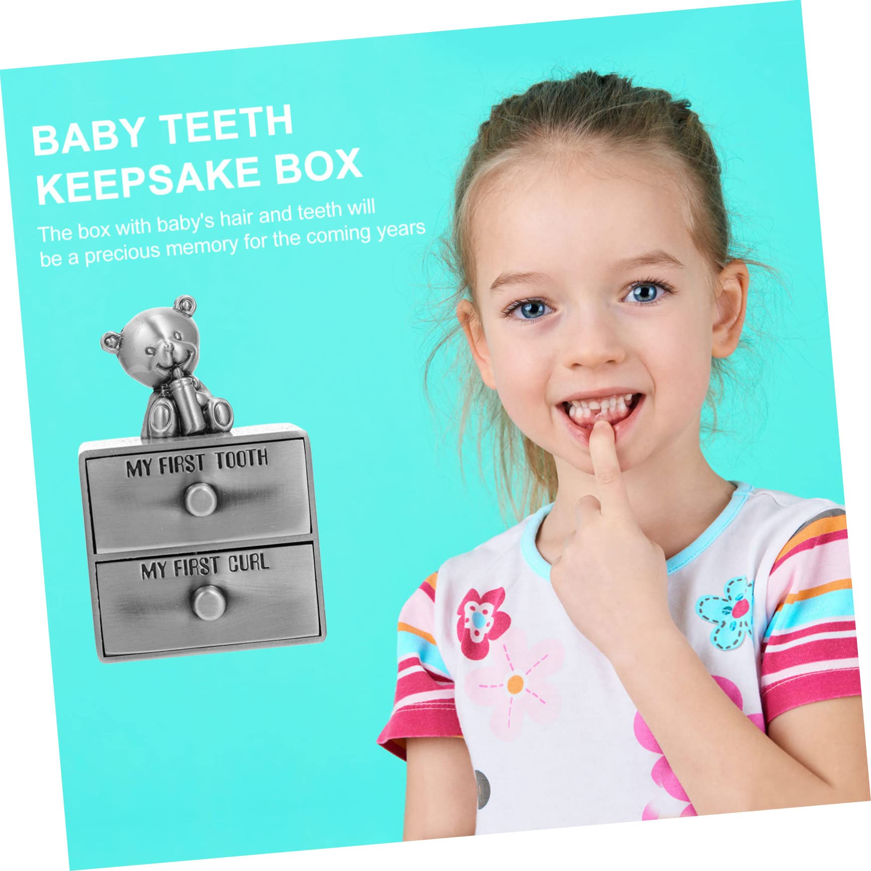 FAVOMOTO 5-Piece Baby Teeth Keepsake Box - First Tooth Holder, Jewelry Organizer & Small Pet Toy - Durable Zinc Alloy Keepsake Storage for Kids, Guinea Pigs & Hamsters - Perfect for Memory Preservation & Pet Playtime