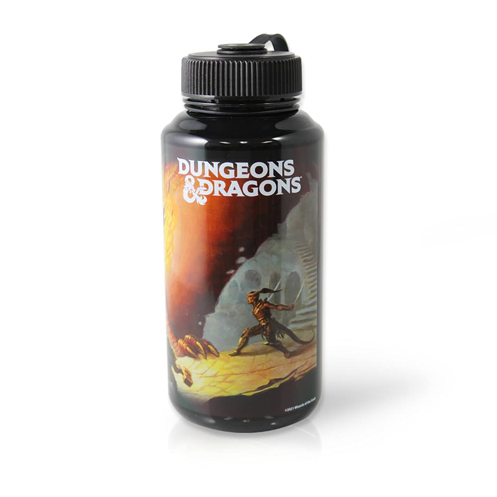 JUST FUNKY 32oz Dungeons and Dragons Water Bottle | Large DND Insulated Water Bottle for Gamers, Outdoor Adventures & Daily Hydration