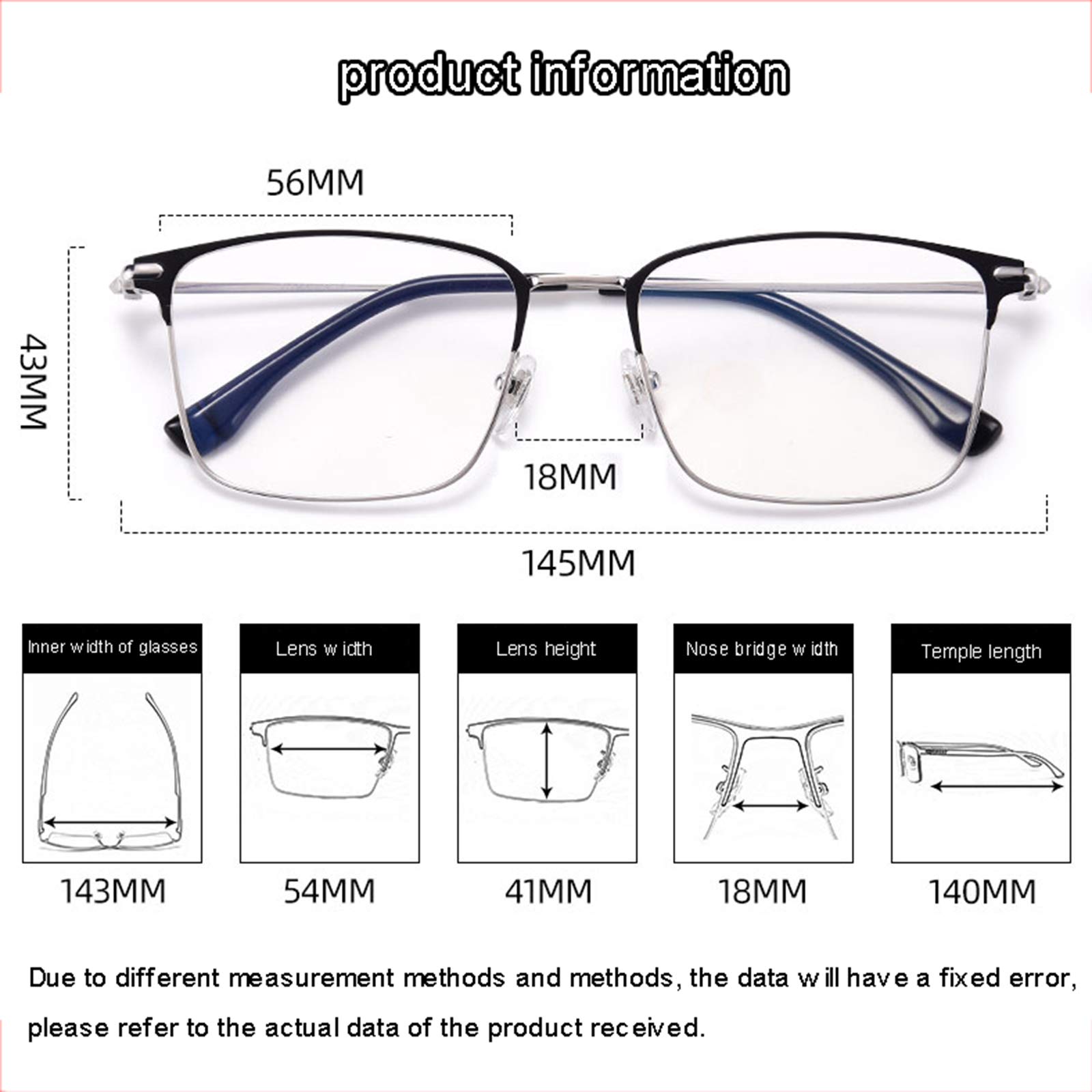 Blue Light Blocking Reading Glasses for Men - Anti Glare Computer Glasses with UV Protection & HD Anti-Radiation - Pure Titanium Frame (+1.5 Strength) - Perfect for Office Work, Gaming & Night Reading