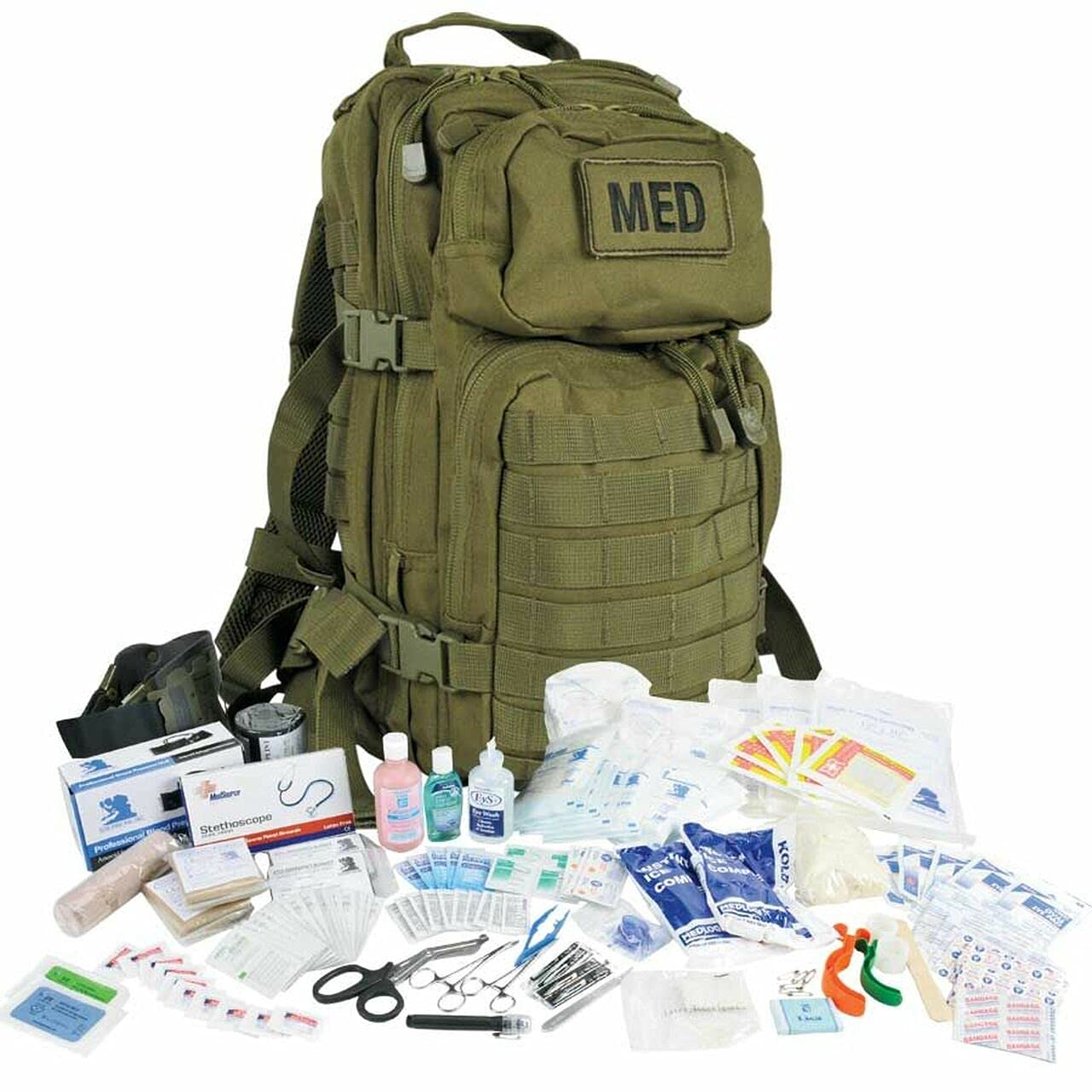 Tactical Trauma First Aid Backpack Fully Stocked - Multicam | Emergency Medical Kit for Outdoor Survival, Hiking & Camping