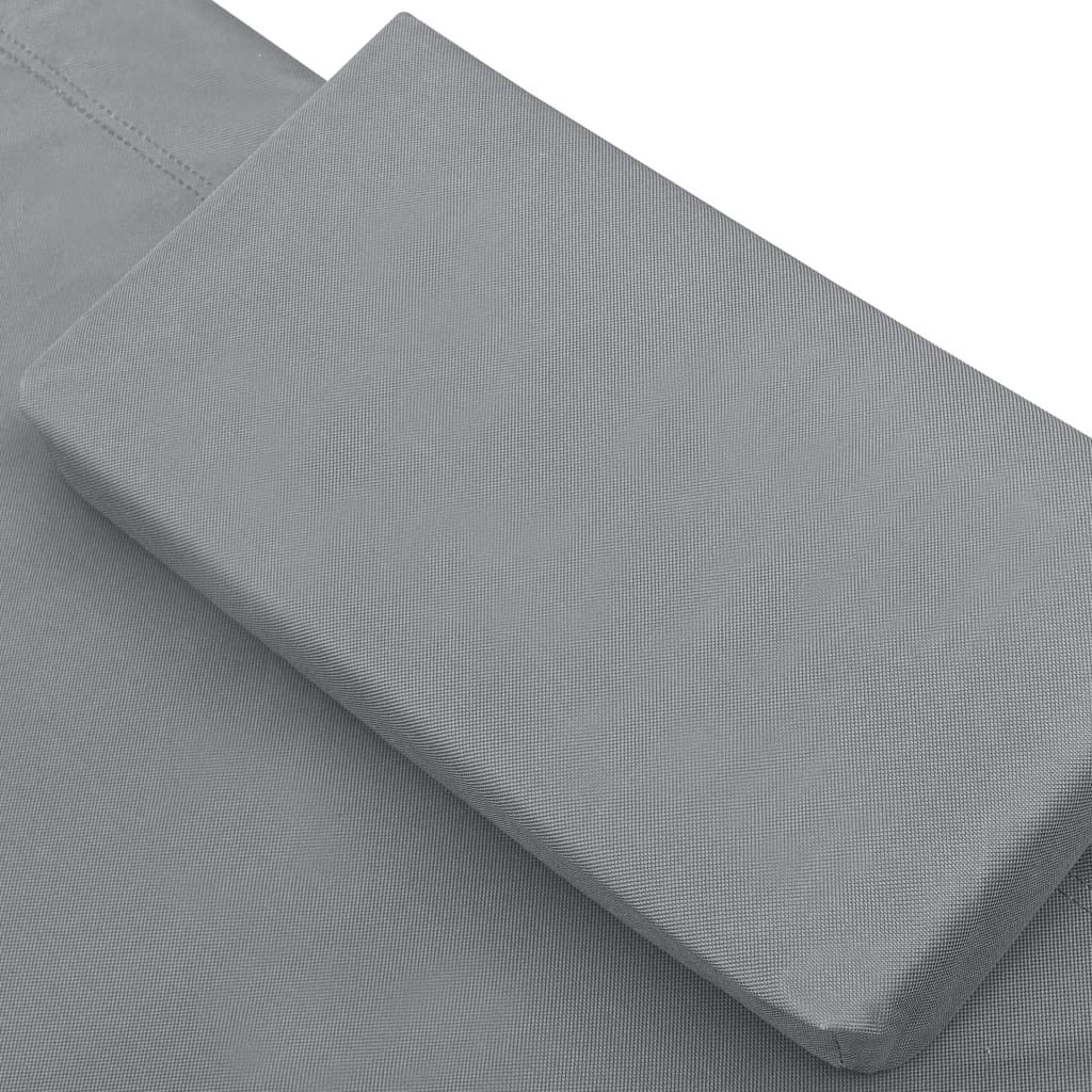 CHARMMA Patio Lounge Bed with Canopy & Pillows - Gray Outdoor Daybed (18.45KG) for Poolside, Garden, or Backyard Relaxation