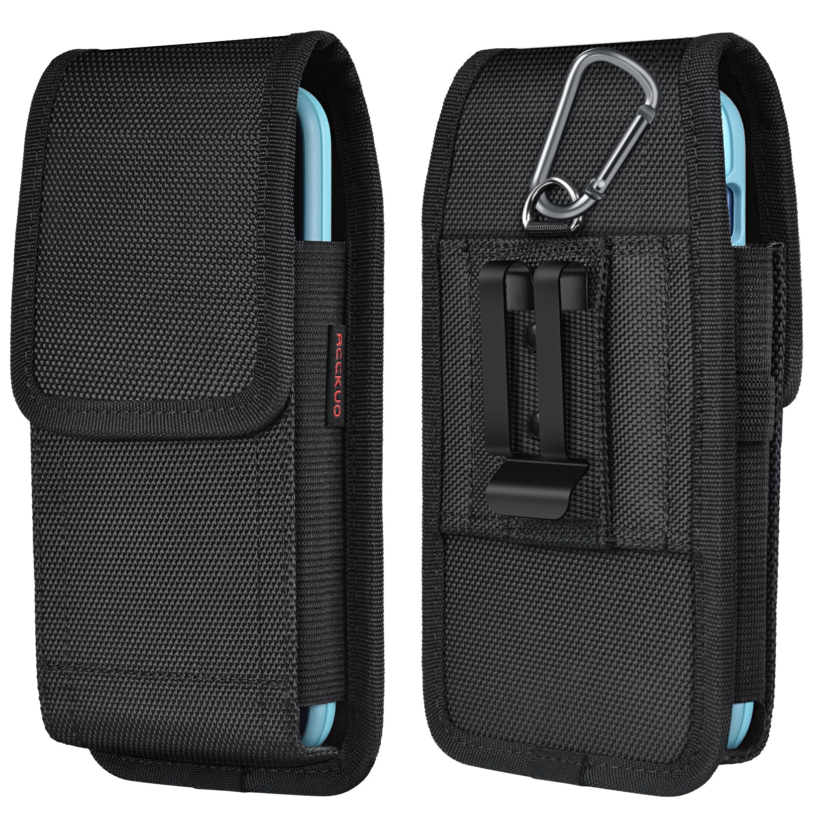 Samsung Galaxy S25/S24/S23/S22/S21/S20 Ultra Belt Phone Holster with Metal Clip & Magnetic Closure - Durable XL Black Case for Everyday Protection | Perfect for Work, Gym & Outdoor Activities