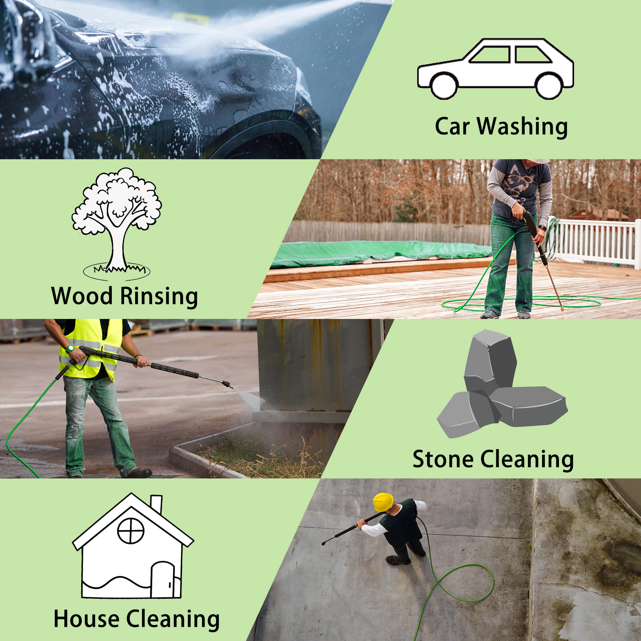PWACCS High Pressure Washer Hose for Power Washer - Heavy Duty Pressure Washer Gun with 360° Swivel | Perfect for Car Washing, Deck Cleaning & Home Exterior Maintenance