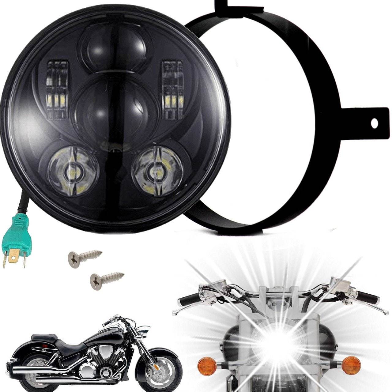 Eagle Lights Generation III LED Headlight Kit for Honda VTX 1300 & 1800 Motorcycles - High Brightness, Easy Installation with VTX Bracket & Hardware - Perfect for Night Riding and Enhanced Visibility