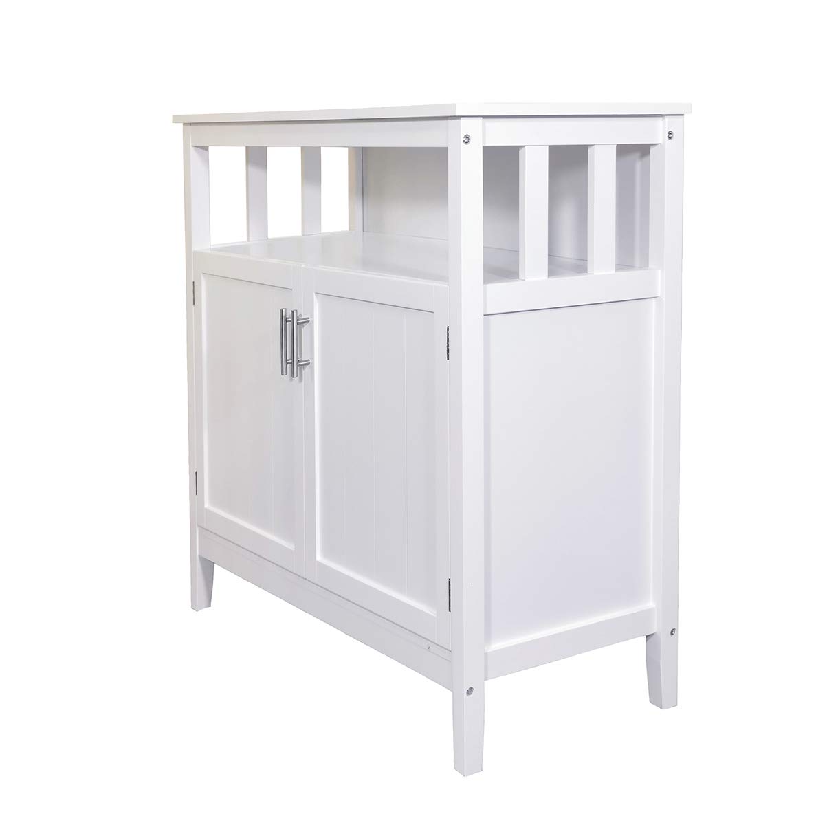 DYANEWAY White Sideboard Kitchen Storage Cabinet - Adjustable Shelf Buffet Cupboard for Dining Room, Living Room & Kitchen Organization