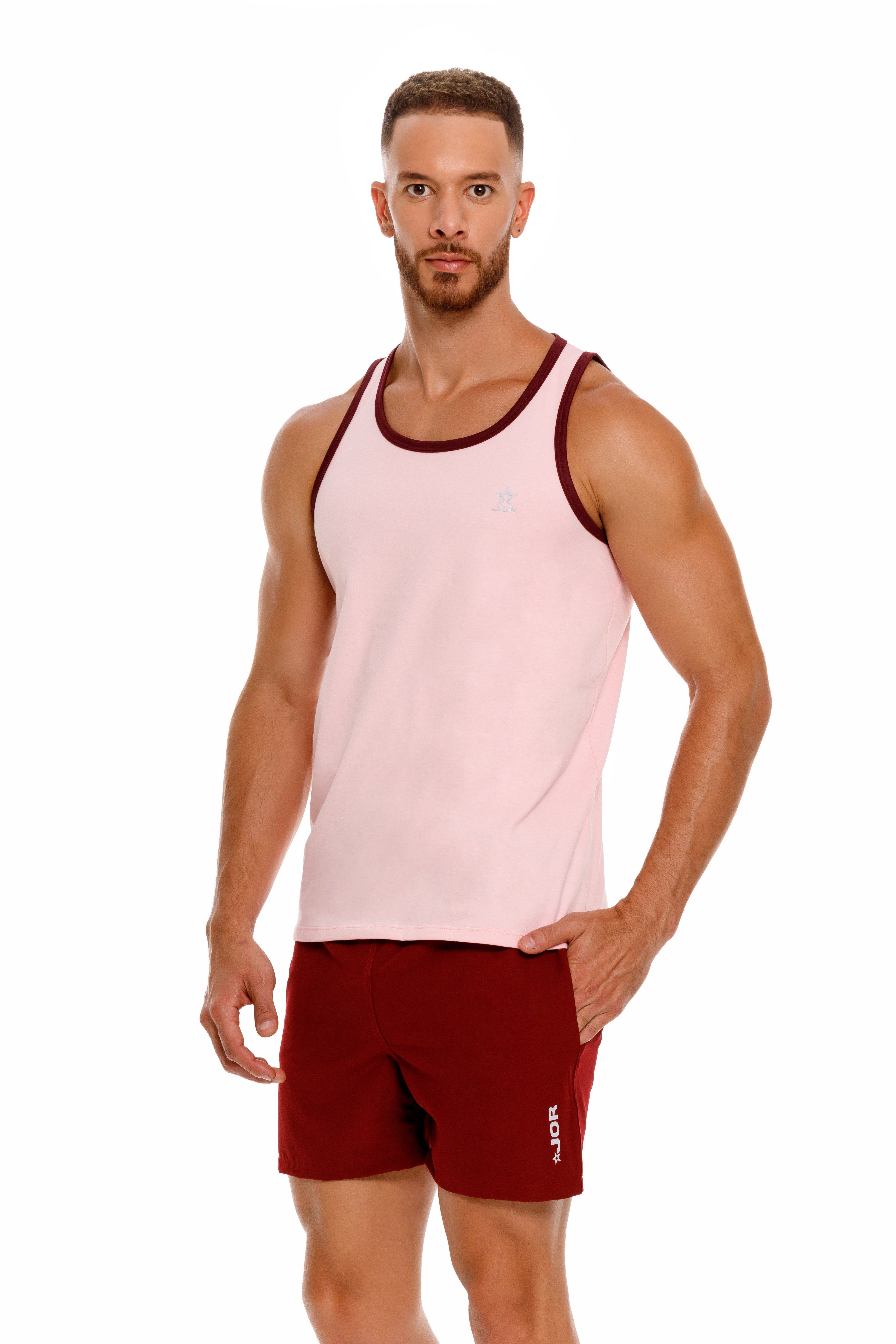 JOR Brixton Women's Slim Fit Cotton Tank Top in Pink - Perfect for Casual Wear, Gym, and Summer Outfits