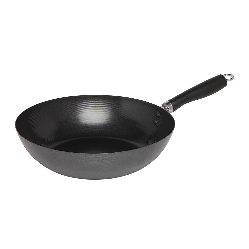 Best Non Stick Carbon Steel Wok 30cm - Professional Chinese Stir Fry Pan for Home Cooking - Perfect for Sautéing, Stir-Frying & Deep Frying in Restaurants or Home Kitchens