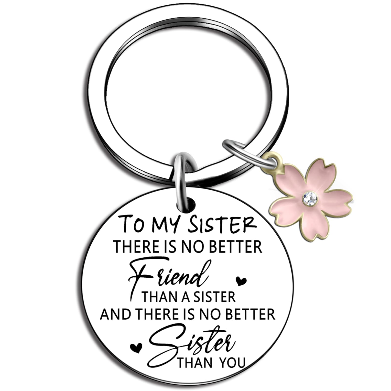 ibiwe Best Sister Ever Heart Keychain - Thoughtful Gifts for Sisters, Friends & Besties | Birthday, Graduation & Special Occasion Presents | Cute Soulmate Key Chain for Women & Girls | Perfect for Sisterhood Celebrations, Friendship Tokens & Everyday Carry