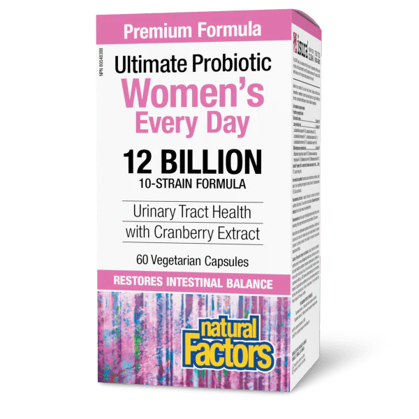Natural Factors Women's Multi Probiotic 12 Billion CFU - 60 Veggie Caps for Digestive Health & Immune Support - Daily Probiotic Supplement for Women's Gut Balance & Wellness