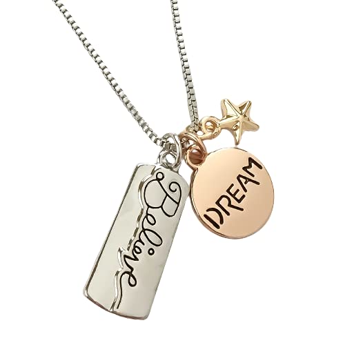 Tri-Tone Star Charm Necklace - Stainless Steel for Daily Wear