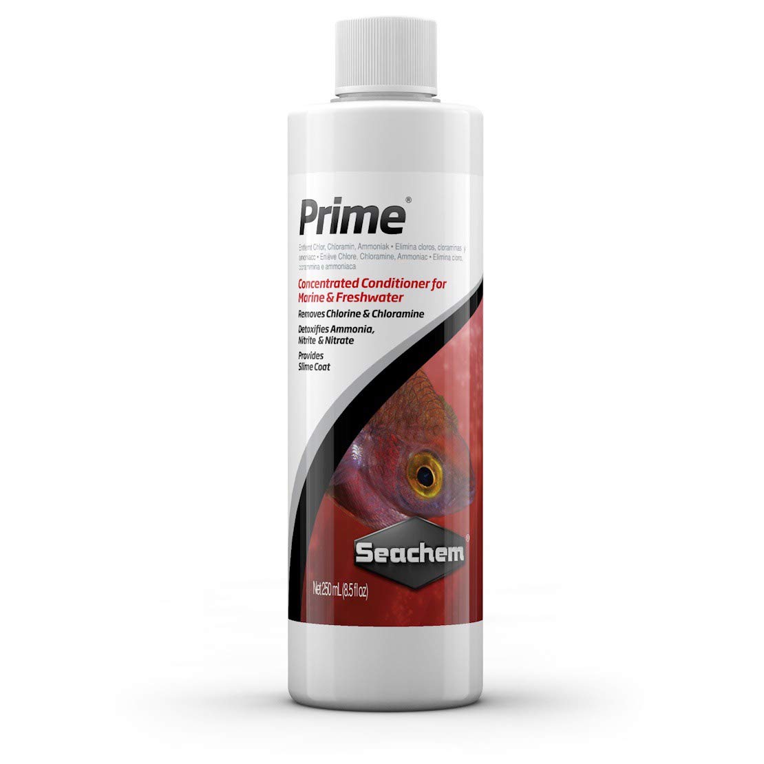 Seachem Prime Water Conditioner for Freshwater & Saltwater Aquariums - Removes Chlorine, Chloramine & Detoxifies Ammonia - Ideal for Fish Tanks, Ponds & Aquatic Pets