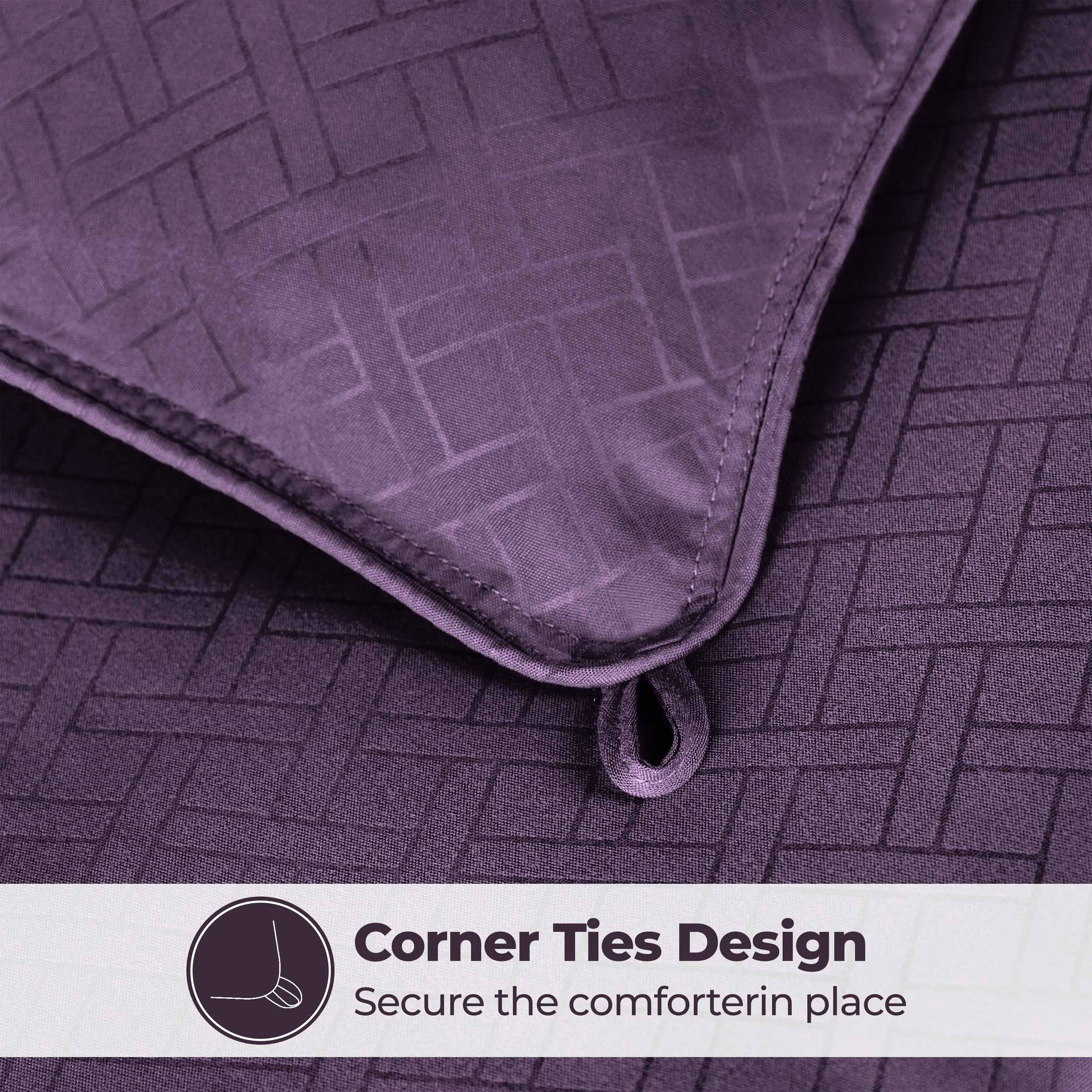 Luxury Basketweave Plush Down Alternative Comforter - Hypoallergenic & Breathable All-Season Bedding for Master Bedroom, Guest Room & Dorm