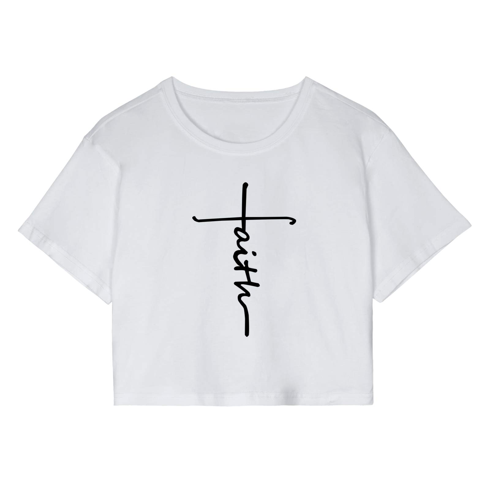 BLACKMYTH Women's Cute Graphic Crop Top T-Shirt - Trendy Summer Casual Tee for Streetwear & Outfits