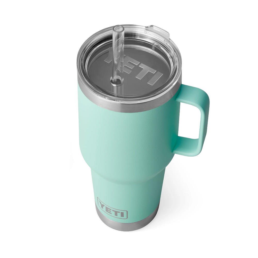 **35 oz Rambler Insulated Stainless Steel Mug with Straw Lid - Perfect for Coffee, Tea & Cold Drinks at Home, Office or Travel**