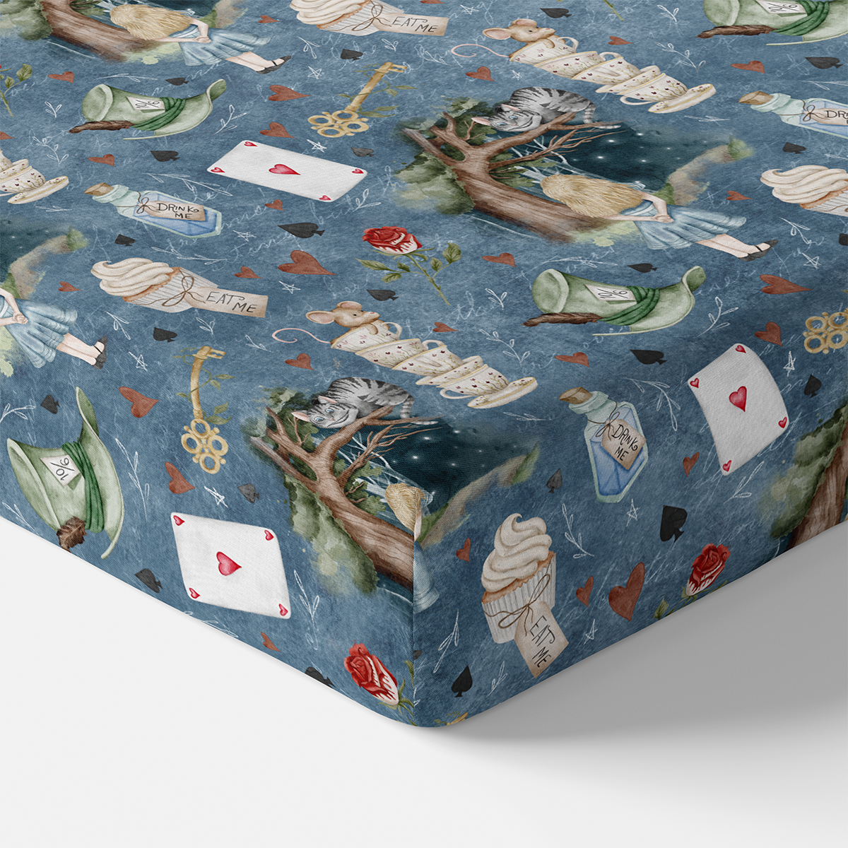 Alice’s Adventures in Wonderland Crib Sheet - Soft Baby Bedding for Nursery & Storytime - Perfect for Newborns, Toddlers, and Nursery Decor