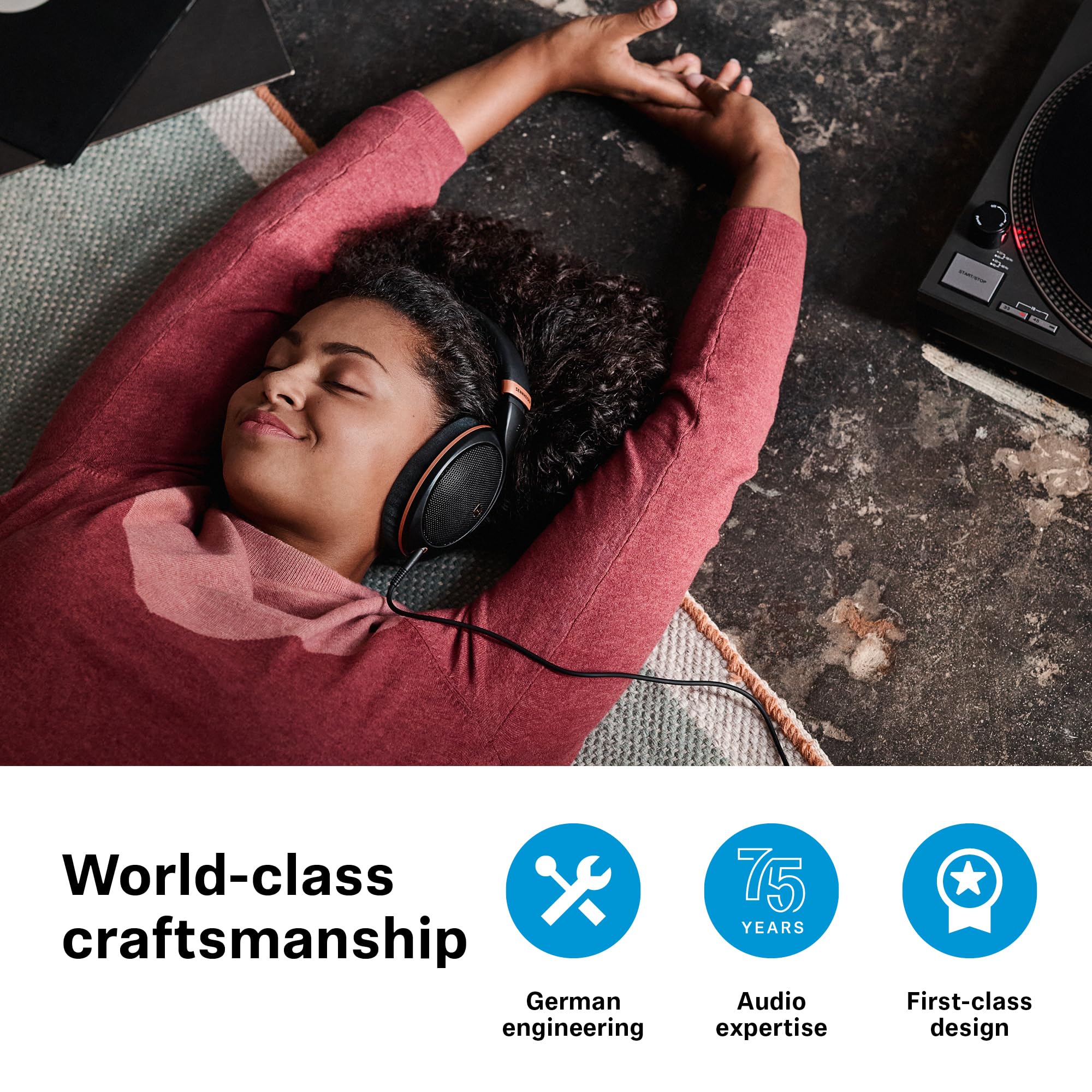 Sennheiser HD 505 Professional Over-Ear Wired Headphones with Crystal Clear Sound, Balanced Bass & Ultra Comfort for Music, Gaming & Office Work - Includes 1.8m Cable & Drawstring Bag (Copper Edition) - Perfect for Audiophiles, Streamers & Remote Workers