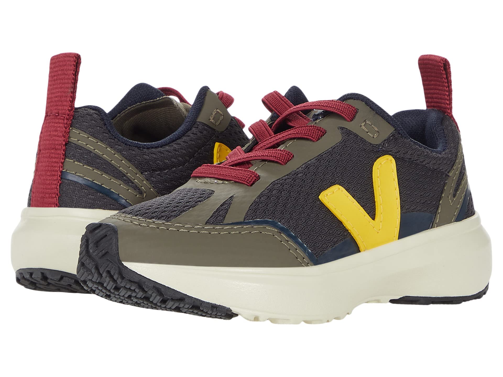Veja Small Canary Sneakers for Kids - Eco-Friendly Leather & Organic Cotton - Unisex Casual Shoes for Boys & Girls - Perfect for School, Play & Everyday Wear