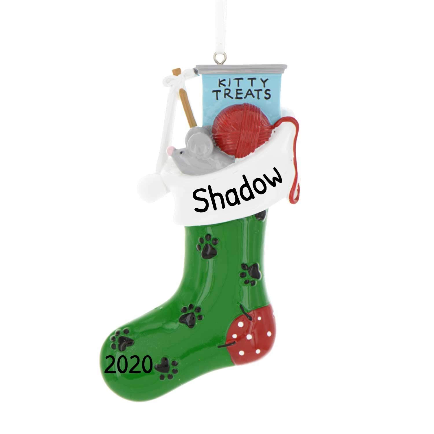 Personalized Cat Christmas Stocking 2024 - Custom Pet Stocking for Cats, Cat Treats Holder, Unique Gift for Cat Lovers - Perfect for Holiday Decor, Christmas Tree Ornament & Pet Gift Exchange