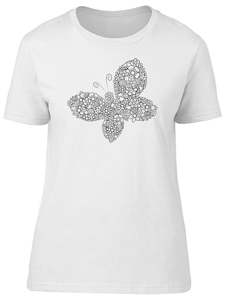 Women's Floral Butterfly Print T-Shirt - Soft & Stylish Casual Top for Spring & Summer Outfits