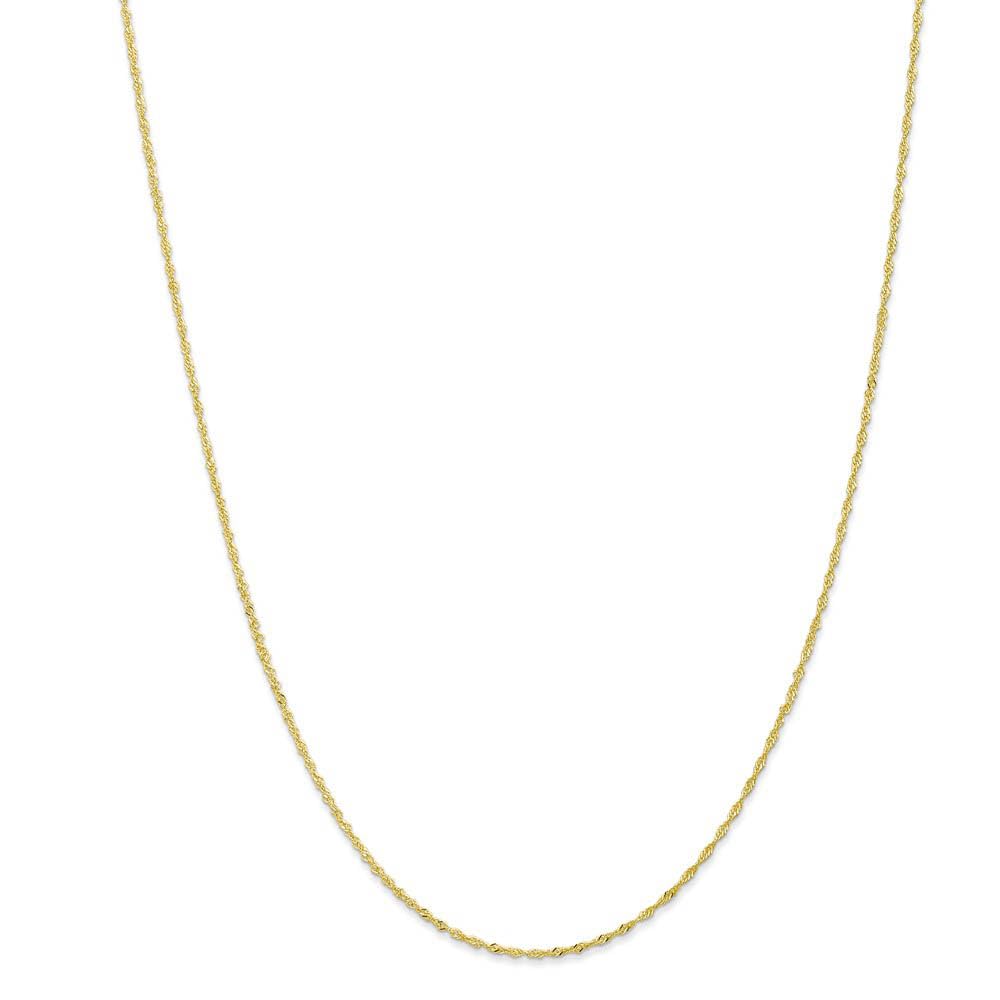 10K Yellow Gold Singapore Chain Necklace - 1.1mm Thin Black Bow Pendant for Women | Elegant Jewelry Gift for Anniversary, Valentine's Day & Special Occasions