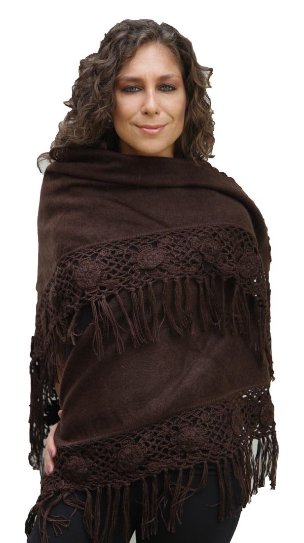 Handmade Alpaca Shawl Wrap from Peru - Soft & Warm Winter Scarf for Women - Perfect for Cold Weather, Travel & Gifts