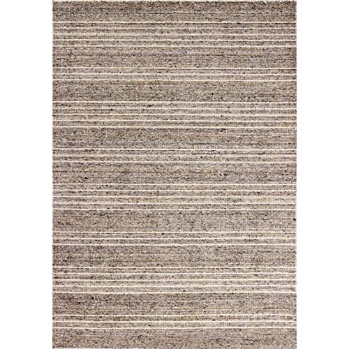 Bashian Collection Handmade Wool Area Rug - 7.6’ x 9.6’ Taupe Luxury Hand Loomed Carpet for Living Room, Bedroom, Entryway - Soft & Durable Home Decor for Modern & Traditional Interiors