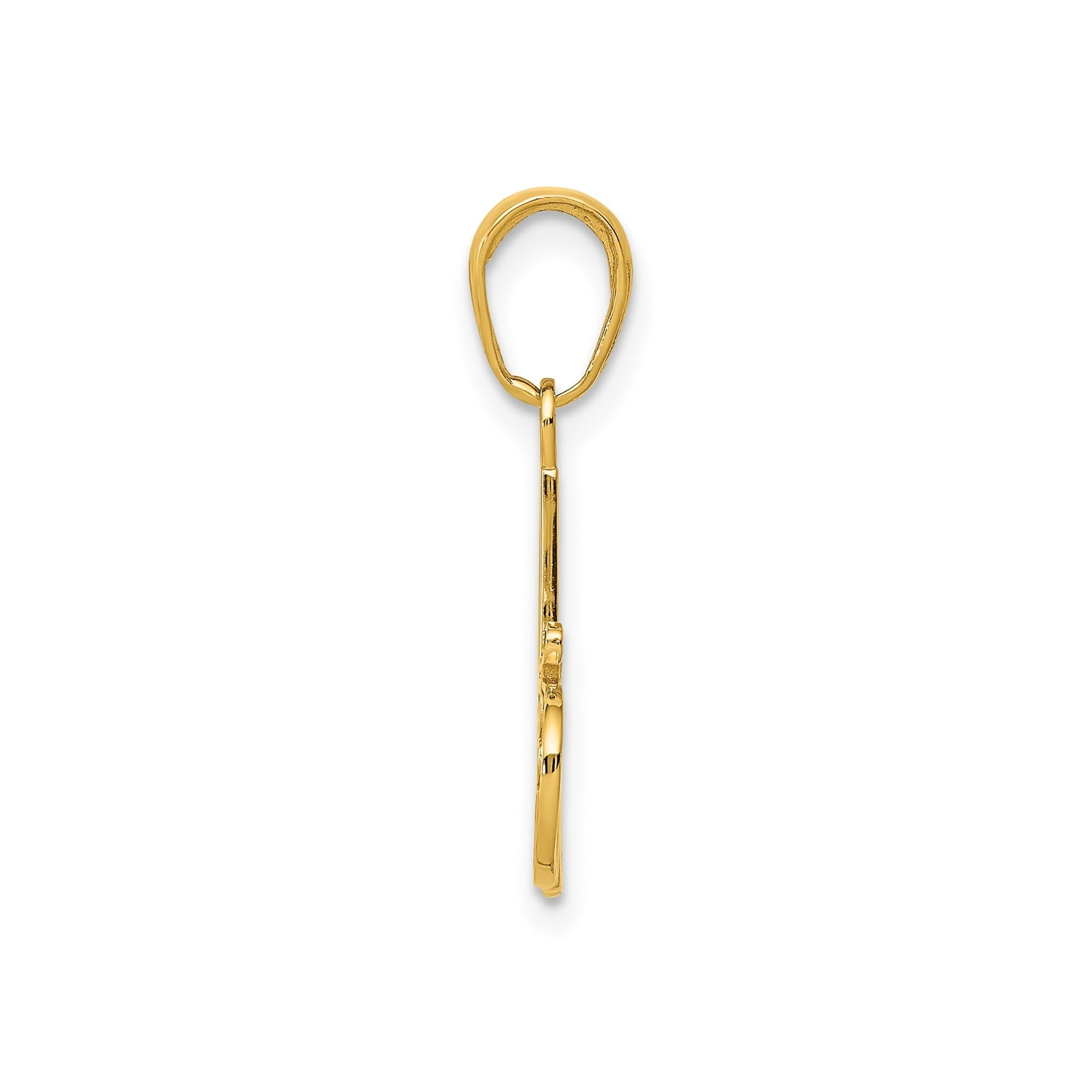14K Yellow Gold #1 Nana Words Pendant Necklace for Women - Solid Cast Charm Jewelry with Polished Textured Design - Valentine's Day Gift, Mother's Day Present, Birthday Gift (20mm x 19mm) - Perfect for Everyday Wear, Special Occasions & Gift Giving