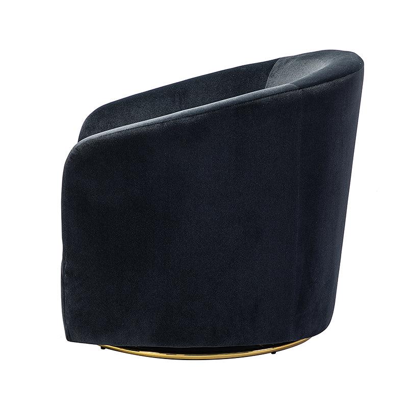 Emanuela Velvet Swivel Barrel Armchair - Modern Accent Chair for Living Room, Bedroom & Office - 360° Rotating Comfortable Lounge Chair with Soft Upholstery - Perfect for Reading, Relaxing & Home Decor