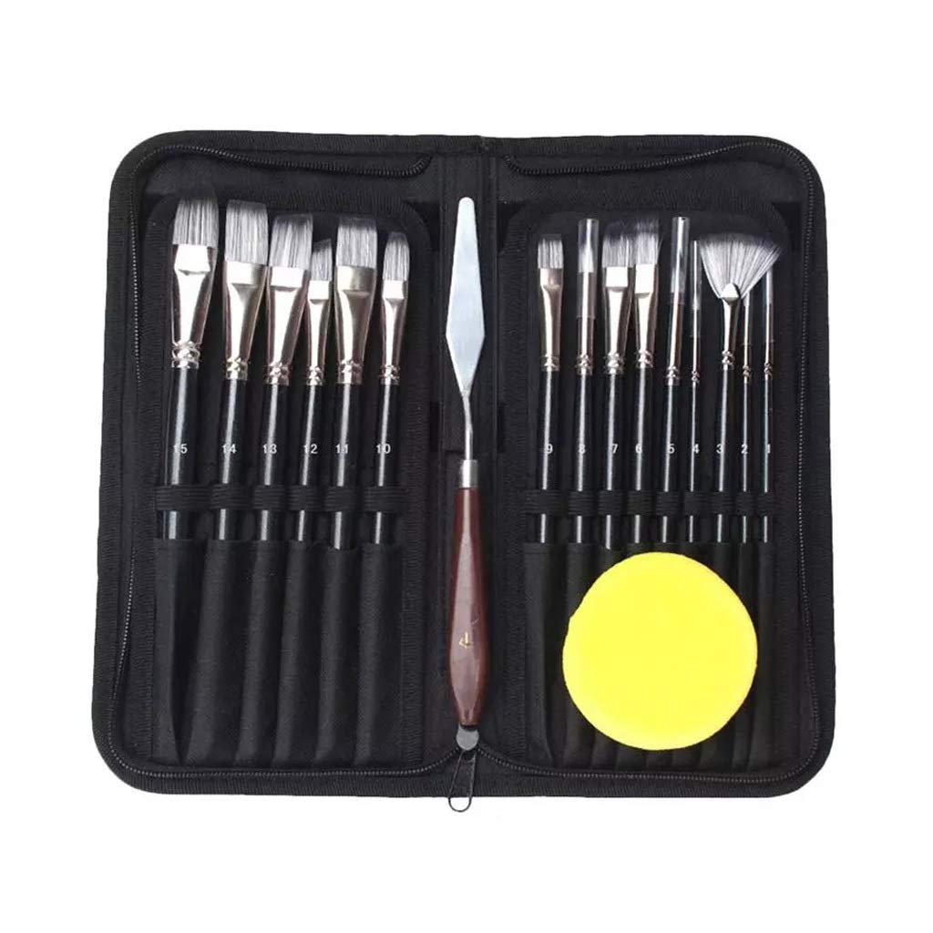 15-Piece Professional Painting Brush Set - Scriptliner, Hook Line, Wooden Handle for Oil, Gouache, Acrylic & Watercolor Painting - Perfect for Artists, Students & DIY Craft Projects