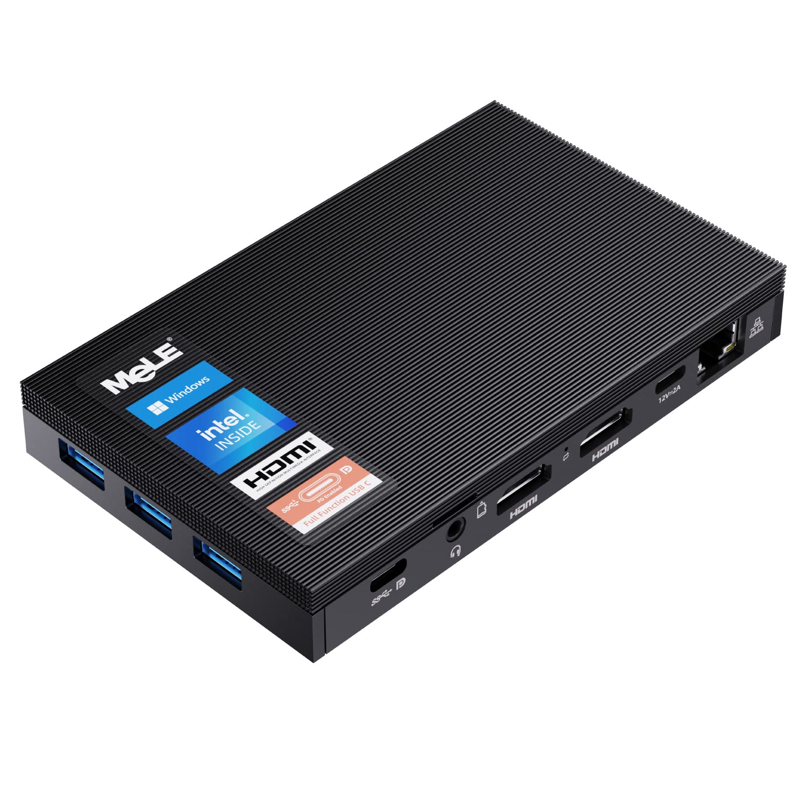 MeLE Fanless Mini PC - Intel N5105, 16GB RAM, 512GB SSD, Windows 11 Pro | 4K Triple Display, WiFi 6, BT5.2, Gigabit Ethernet | Compact Desktop Computer for Business, Office, Home & Industrial IoT Applications