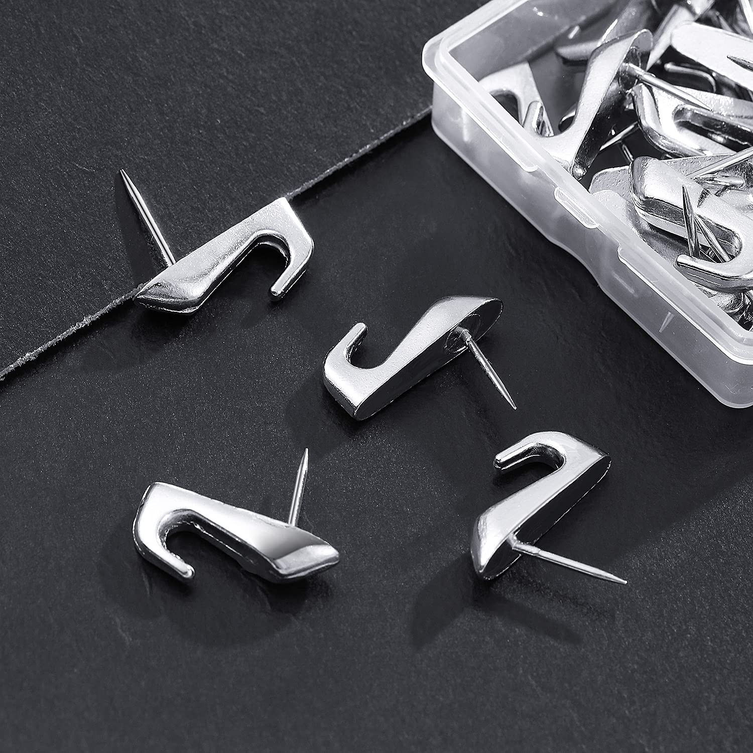 15-Piece 20LB Heavy Duty Metal Pin Hooks - Silver Wall Hangers for Pictures, Frames & Decor - Push Pins for Wood, Fabric & Drywall - Perfect for Home, Office & Gallery Displays