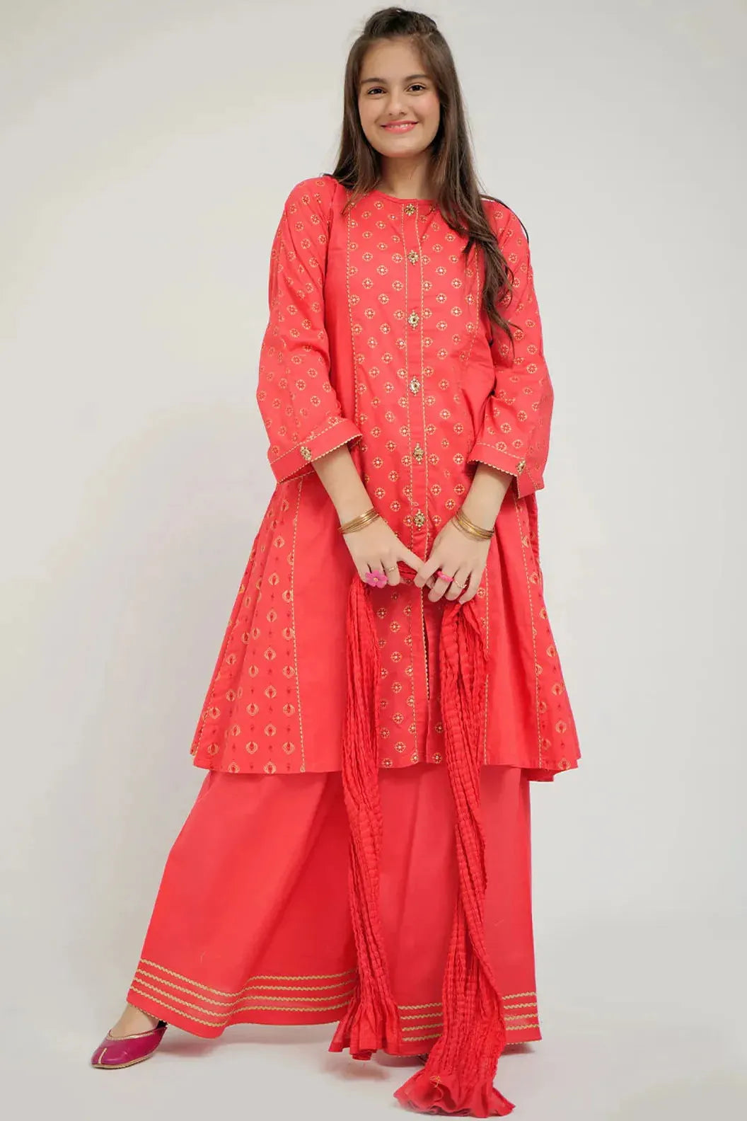 Elegant Cotton Lawn Printed Pink Stitched Suit for Senorita - Perfect for Weddings, Parties & Special Occasions