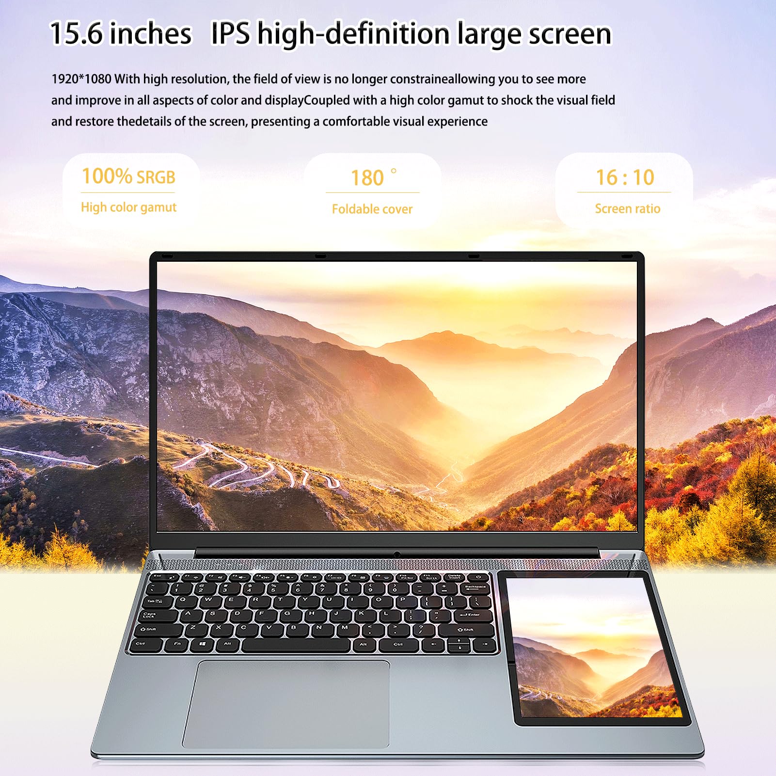 KingnovyPC Dual Screen Laptop 15.6