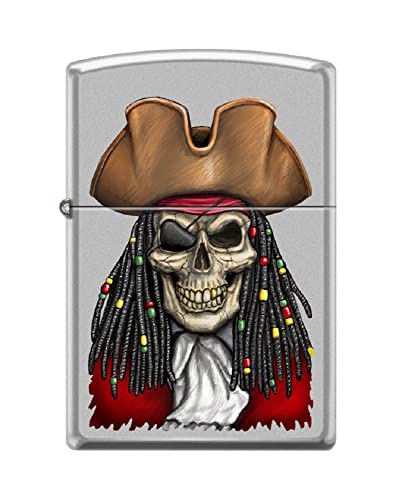 Pirate Skull Captain Satin Chrome Z5547