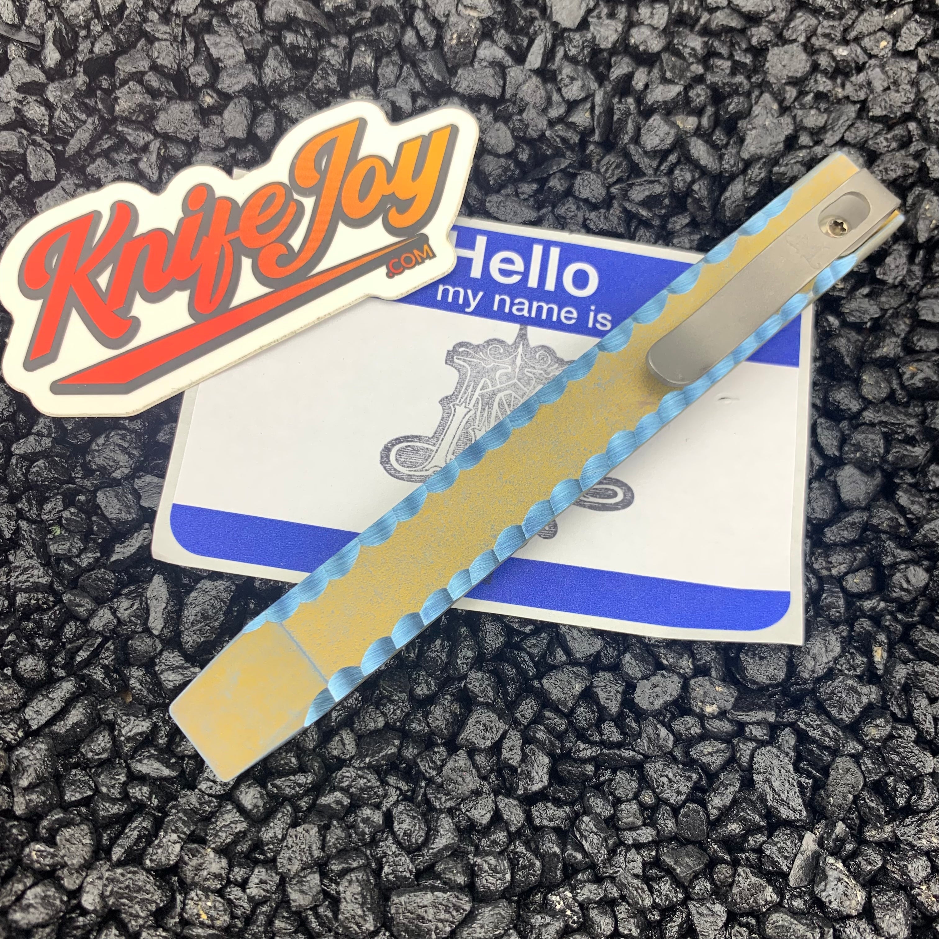 Maverick Customs 5 Rock Yellow/Blue Pocket Pry Bar - EDC Multi-Tool for Everyday Carry, Survival Gear & Outdoor Adventures