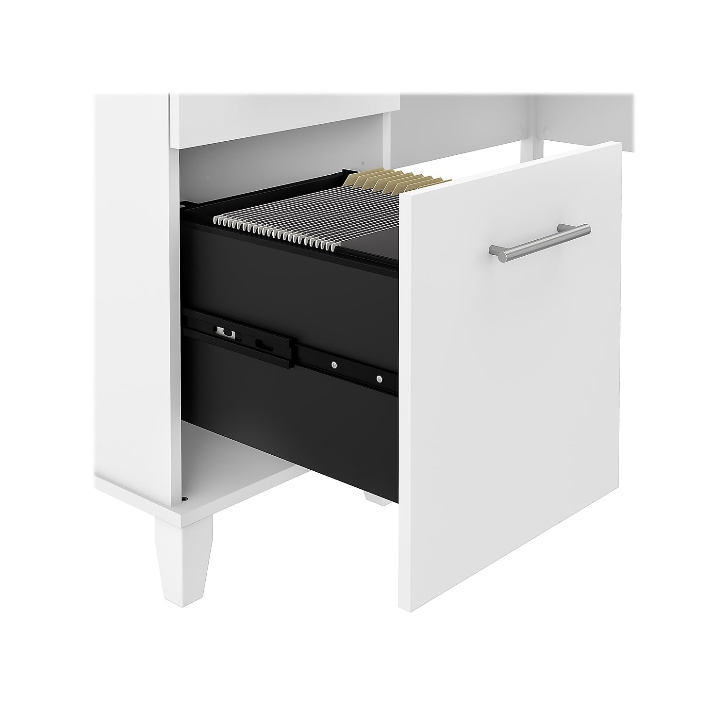 Bush Furniture Somerset White L-Shaped Desk with Hutch - Home Office Computer Desk with Storage, Drawers, Cabinets & Pullout Keyboard Tray | Study Table for Small Spaces, Work from Home Setup, Gaming Station & Remote Learning Workspace