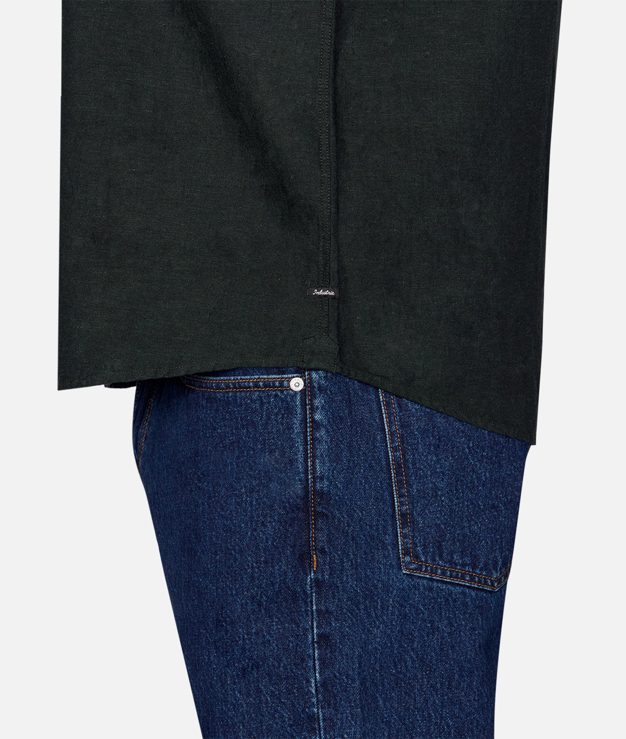 The Tennyson Linen Blend Short Sleeve Shirt in Dark Pine - Breathable & Stylish Casual Wear for Men, Perfect for Summer Outings & Office Casual Fridays