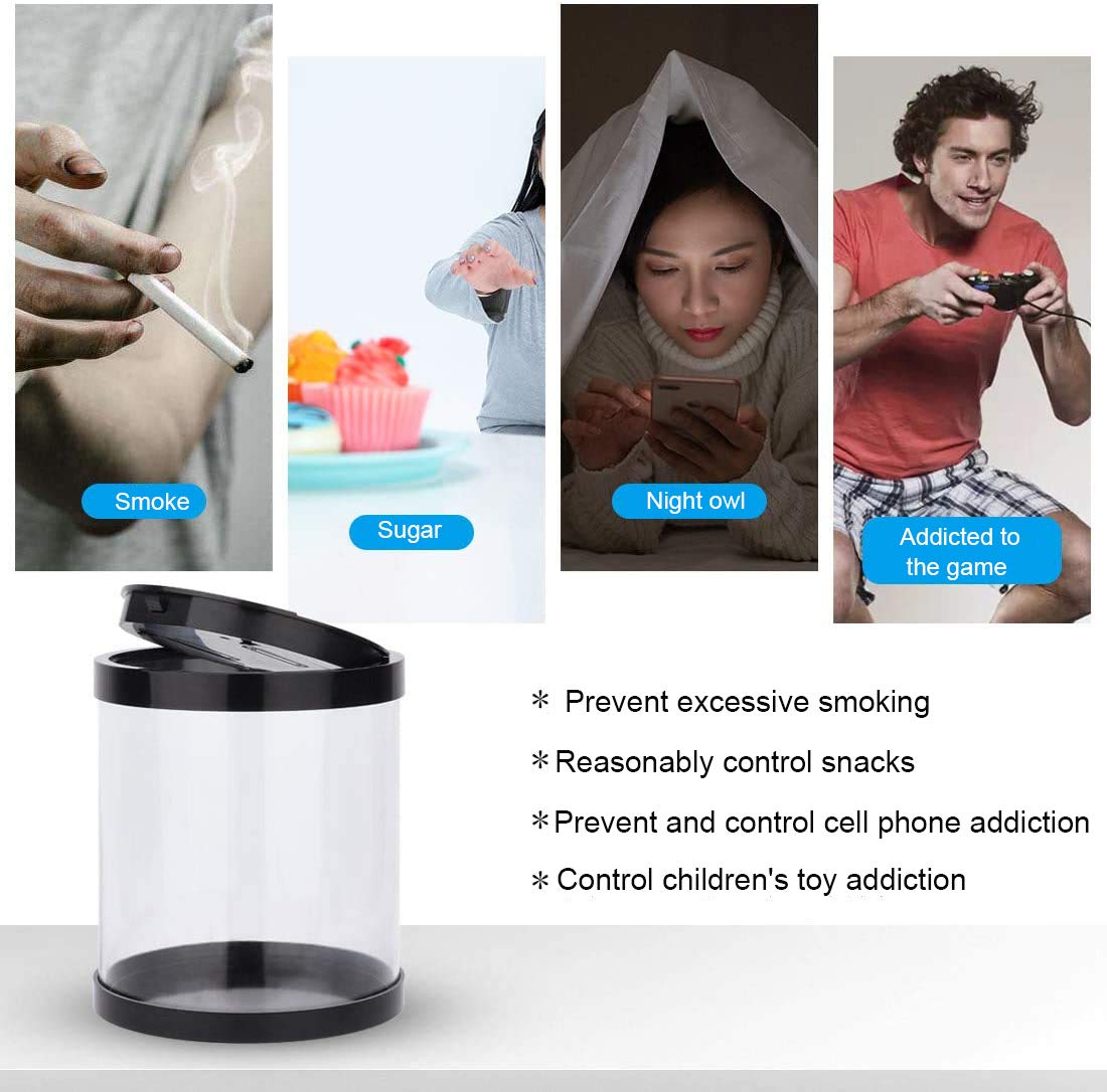 Timer Lock Container - Multi-Function Phone Time Lock Box to Prevent Smartphone Addiction | Ideal for Quitting Smoking, Alcohol, Candy & Gaming | Perfect for Home, Office & Study Focus