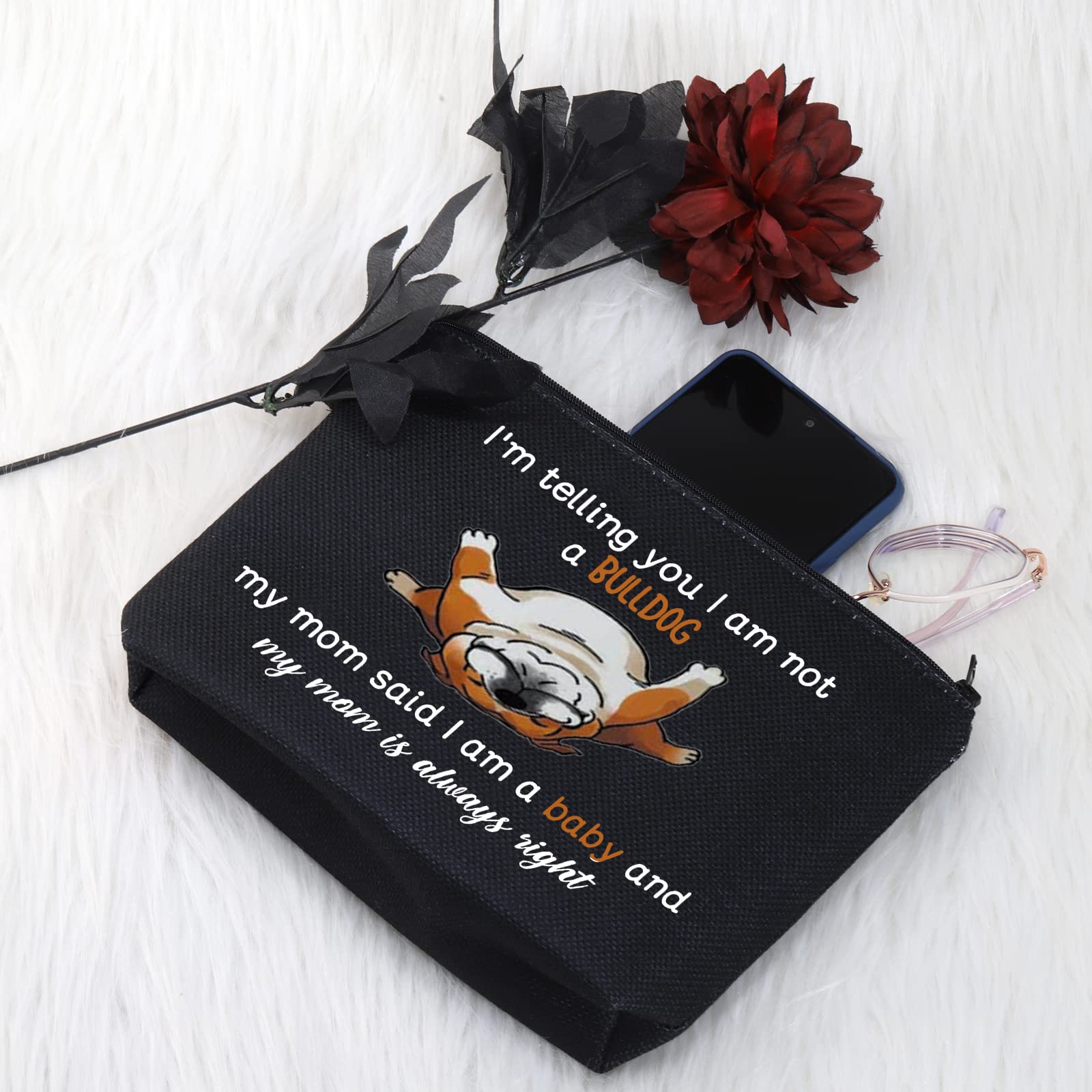 JNIAP Bulldog Cosmetic Bag - Cute English Bulldog Makeup Pouch for Dog Lovers | Perfect Gift for Bulldog Moms | Travel Toiletry Organizer for Women | Great for Travel, Gym & Daily Use