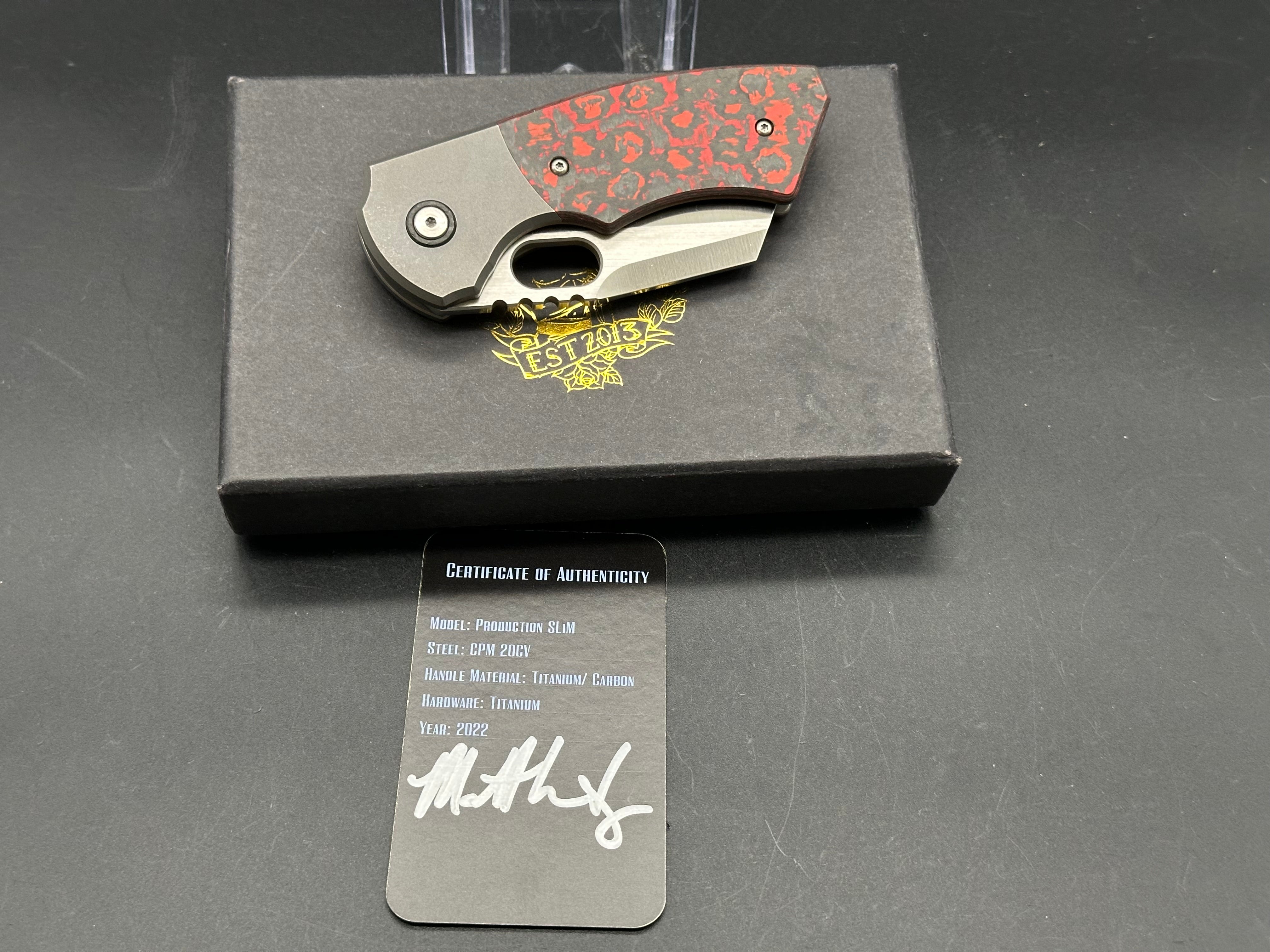 Berg Slim Satin Lava Flow Folding Knife with Premium 20CV Steel Blade - EDC, Outdoor Camping, Hunting & Survival Gear