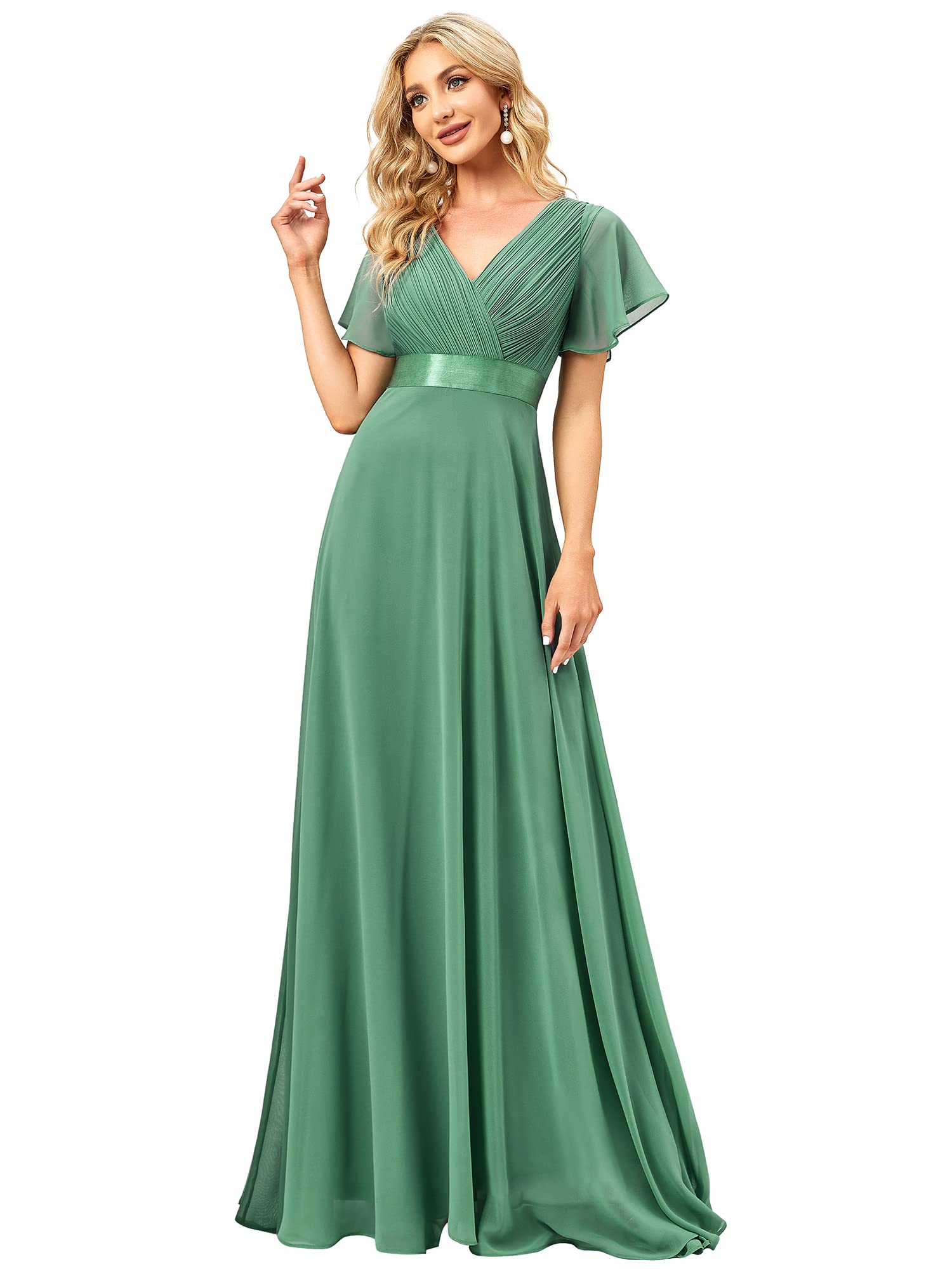 Elegant Chiffon Evening Gowns for Women - Formal Party Dresses with Flowy Design | Perfect for Prom, Wedding Guest, Cocktail & Special Occasions