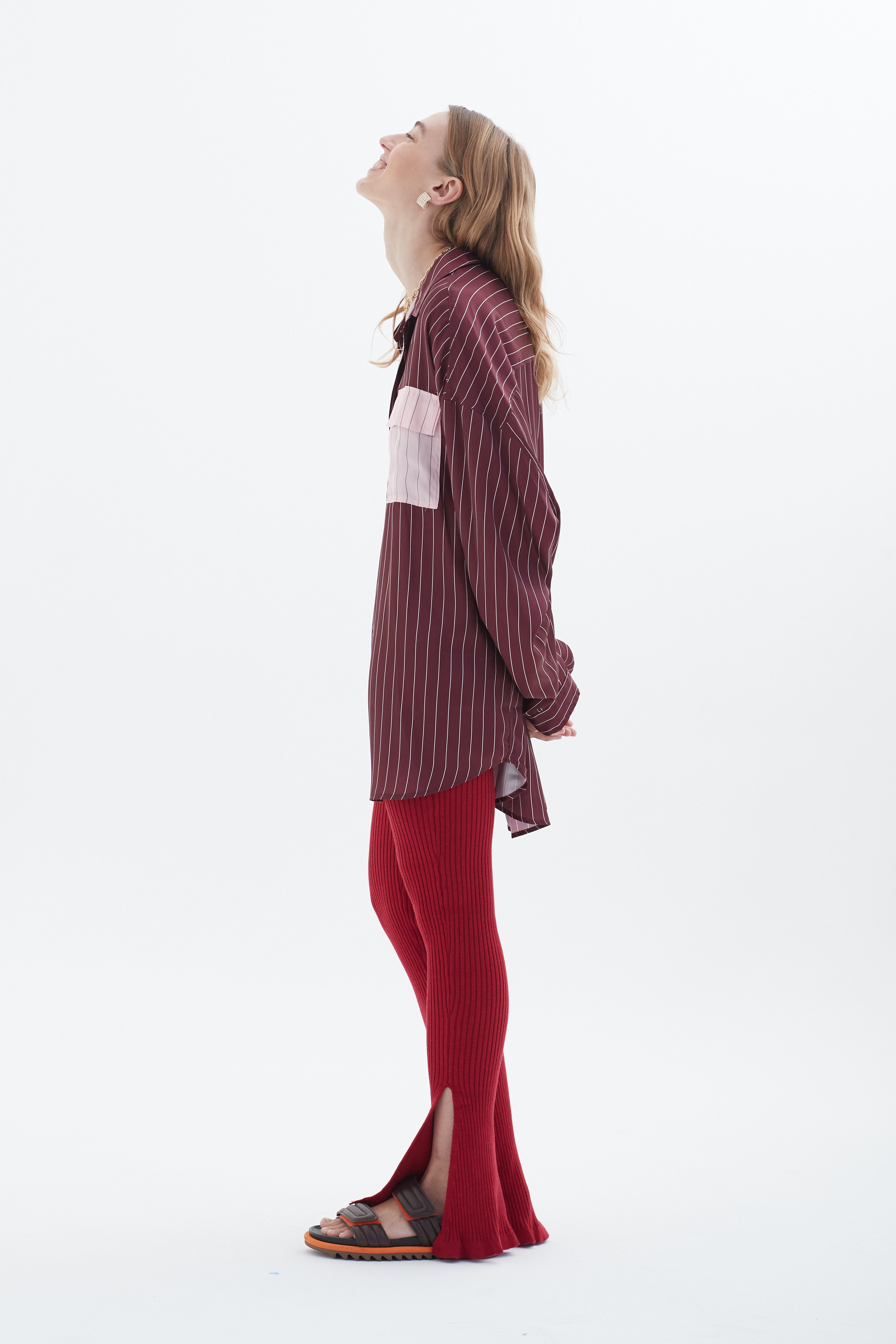 Felicia Shirt for Women - Soft Cotton Blouse in Pink & Burgundy Colors - Perfect for Office Wear, Casual Outings and Date Nights