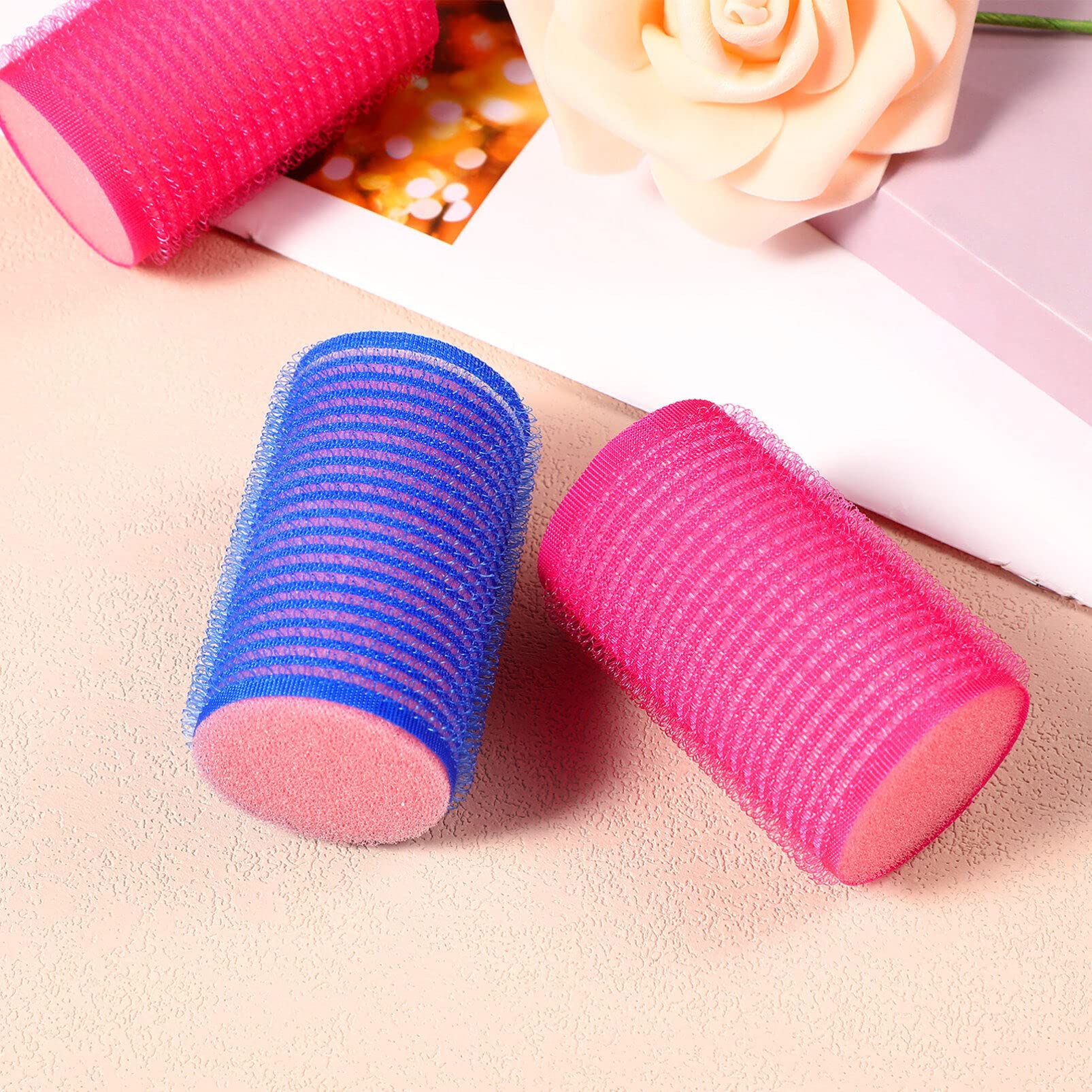 FOMIYES 12pcs Sponge Hair Rollers for Short, Medium & Long Hair - Soft Overnight Curling Rollers for Bangs & Sleep Styling - Perfect for Natural Waves, Beach Curls & Voluminous Hairstyles