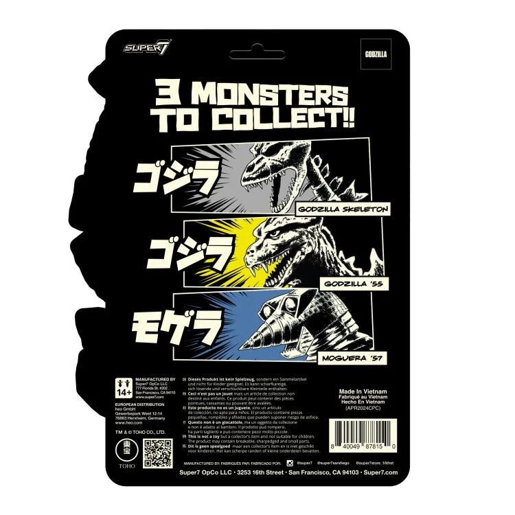 Glow in The Dark Godzilla Skeleton Action Figure - Collectible Movie Monster Toy for Display, Halloween Decor & Gift for Fans