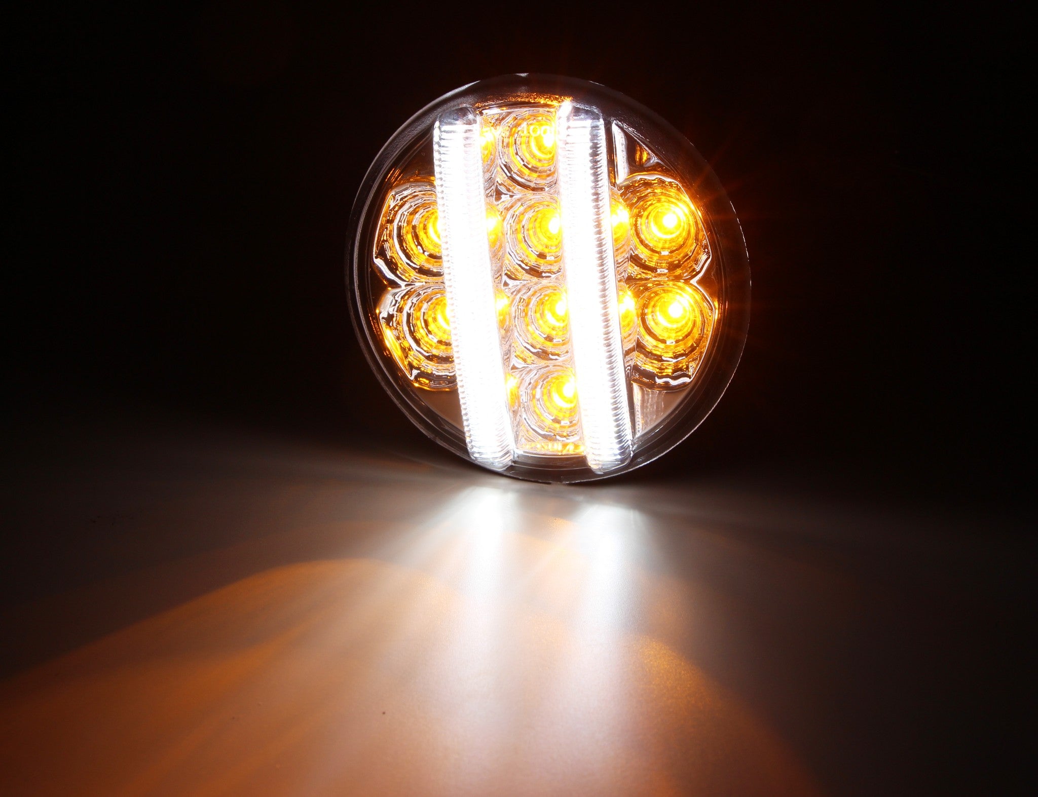 Clear Lens White Light Bar with Amber LED Turn Signal Lamps for 2007-2017 Jeep Wrangler - Off-Road Lighting & Safety Upgrade for Adventure Driving
